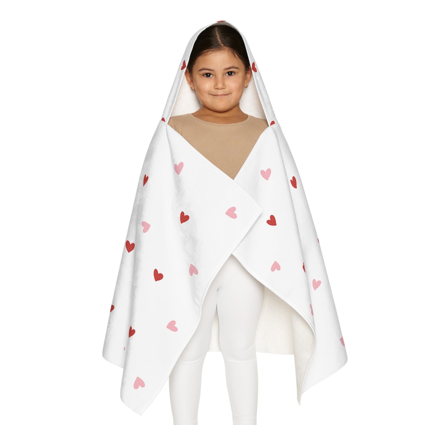 Polka Hearts Youth Hooded Towel