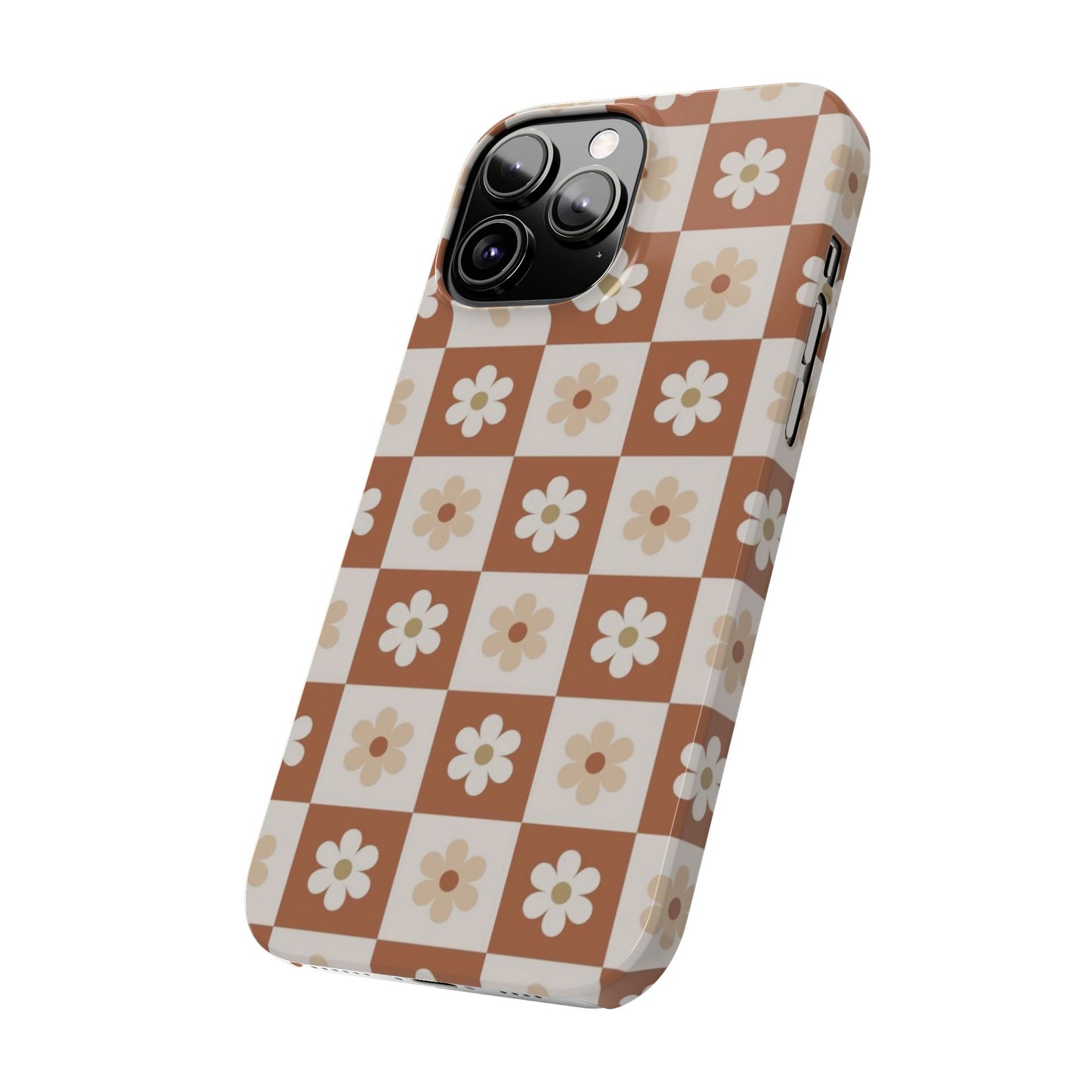 Autumn Checkered Floral Slim iPhone Case