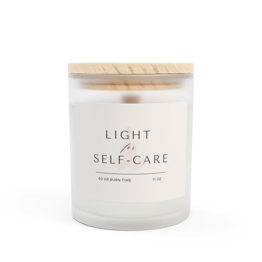 Light for Self-Care Frosted Glass Woodwick Candle