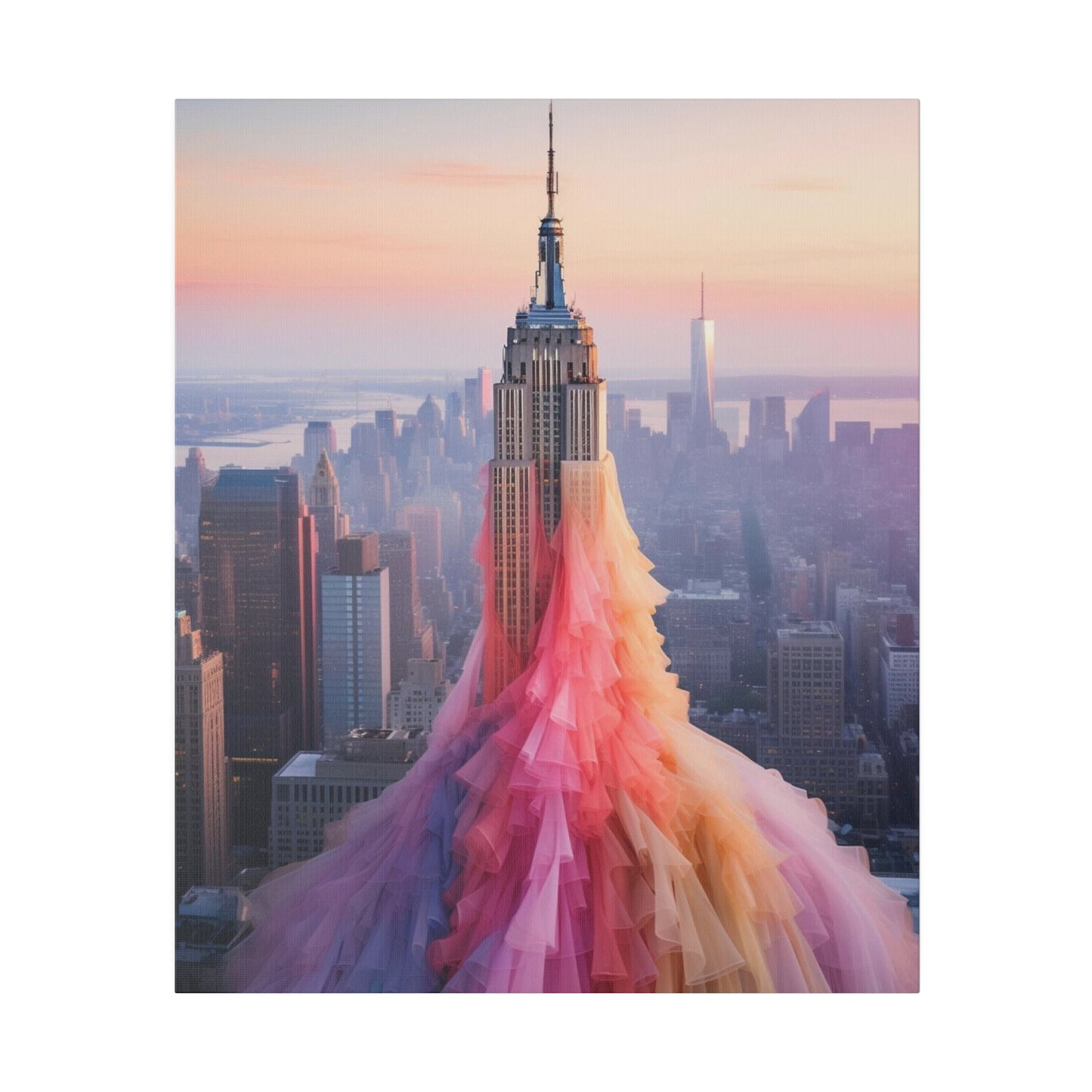 Pastel Empire State Matte Canvas, Stretched