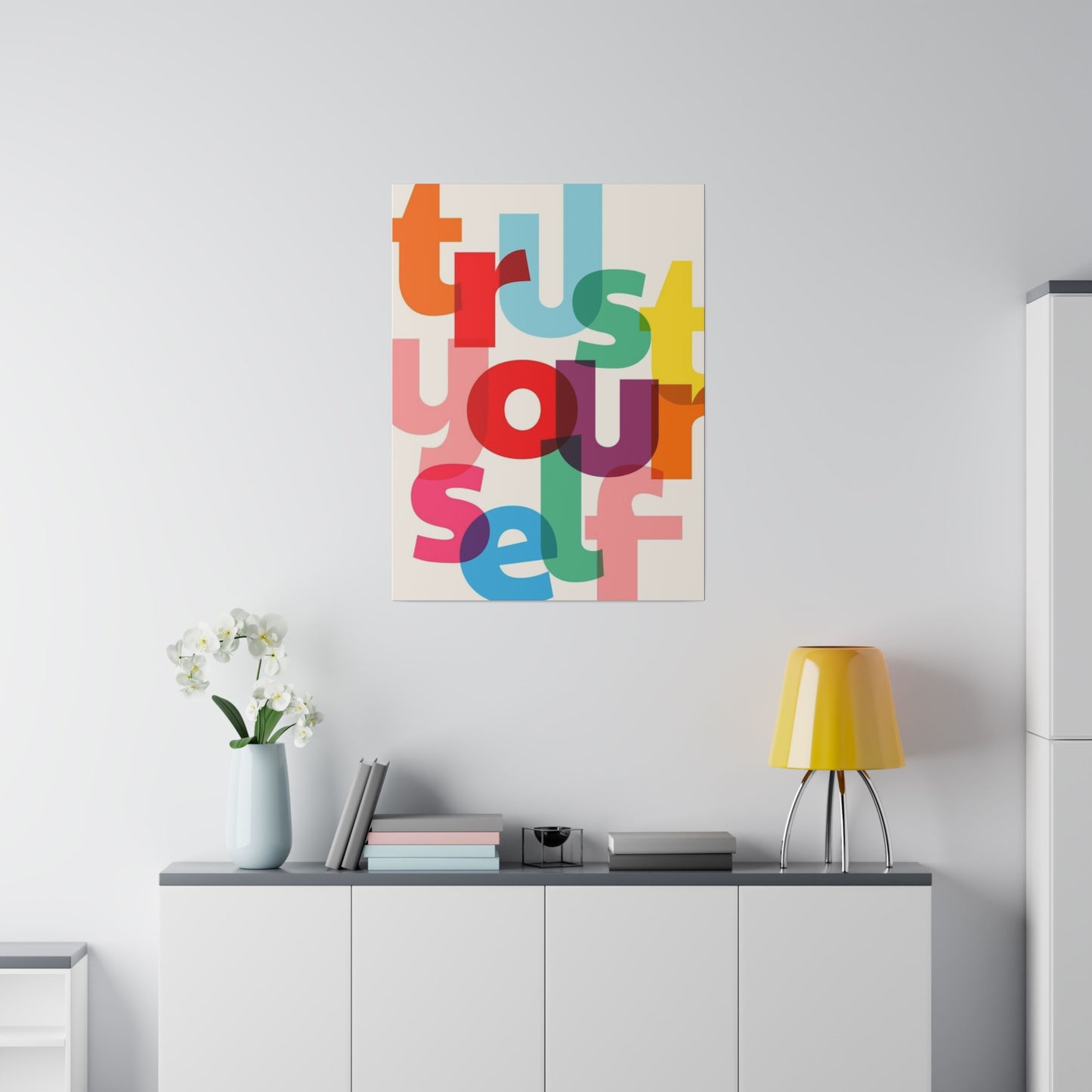 Trust Yourself Multicolor Matte Canvas, Stretched
