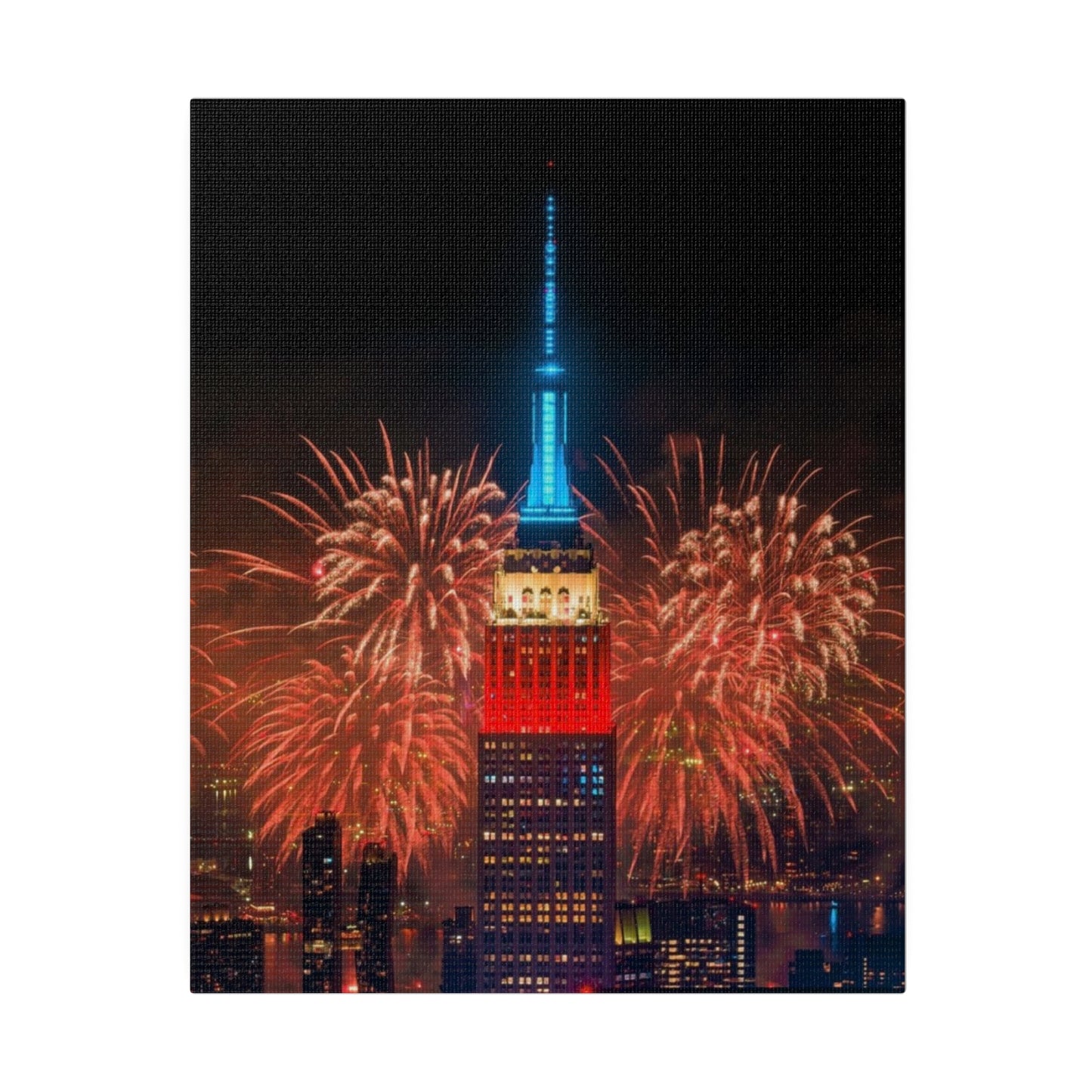 Fireworks in NYC Matte Canvas, Stretched
