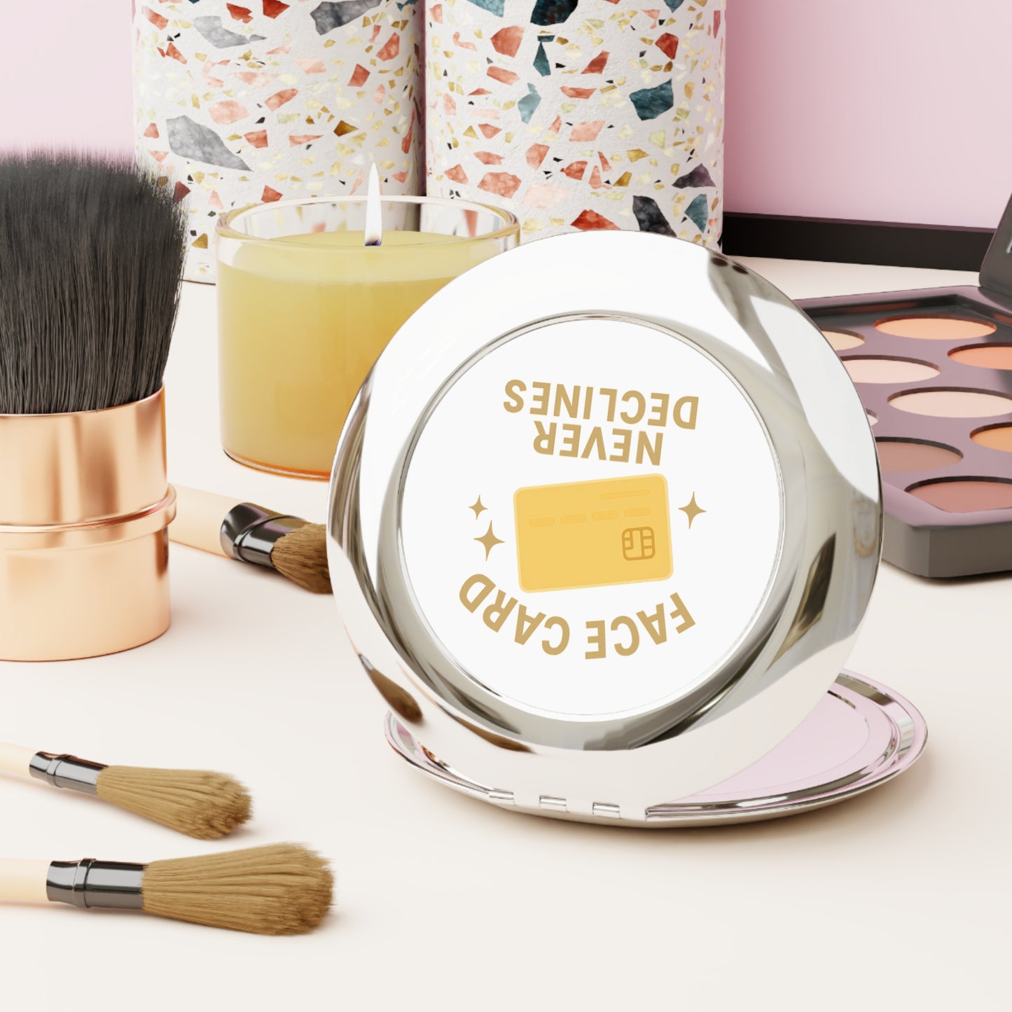 Face Card Never Declines Compact Mirror