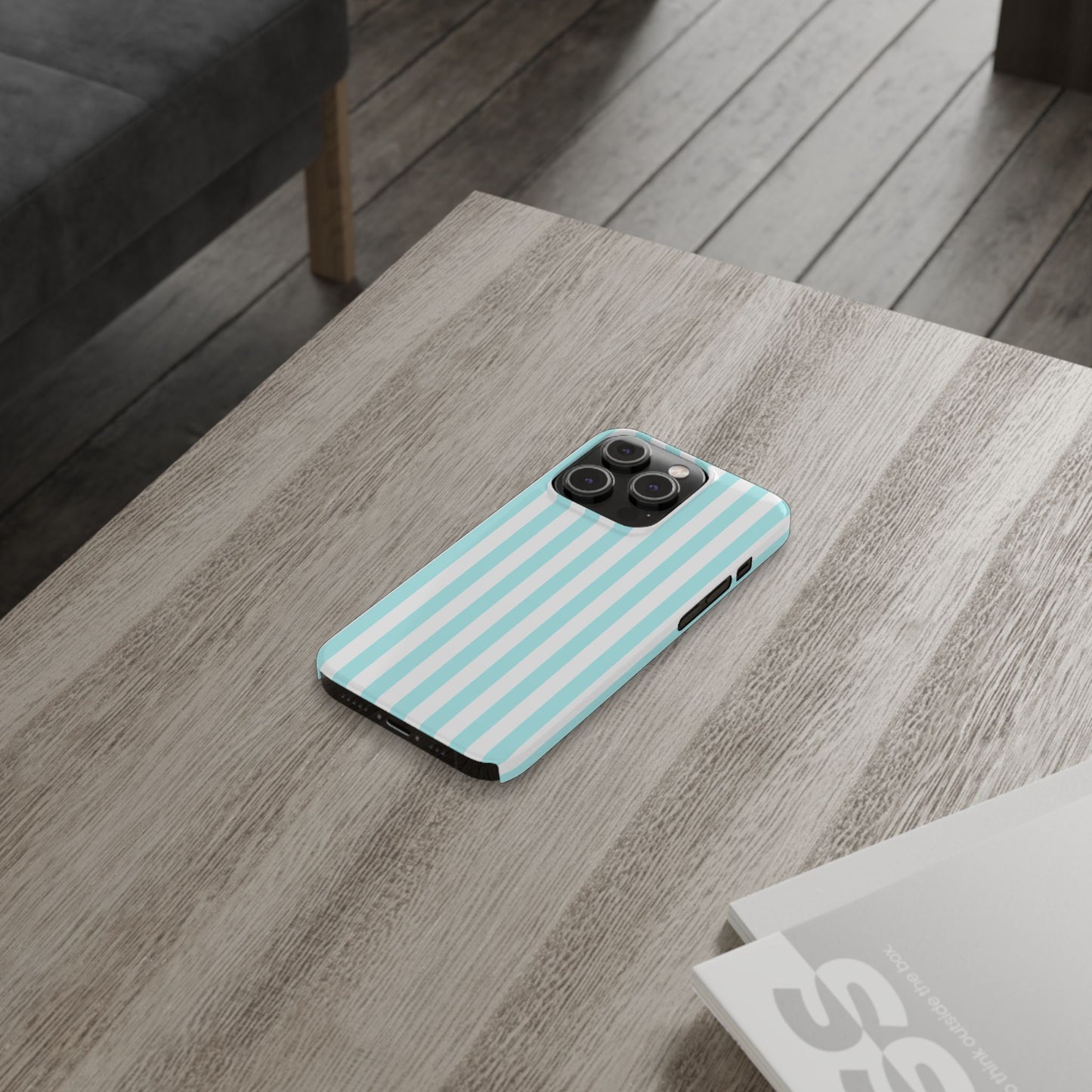 Blue Striped Summer Slim iPhone Case