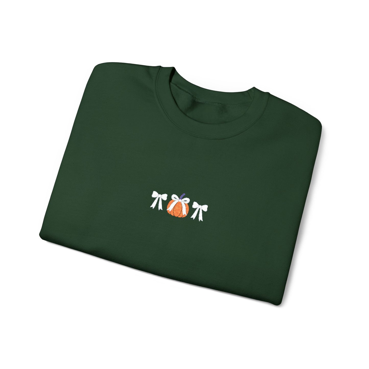 Coquette Pumpkin Embroidered Crewneck Sweatshirt