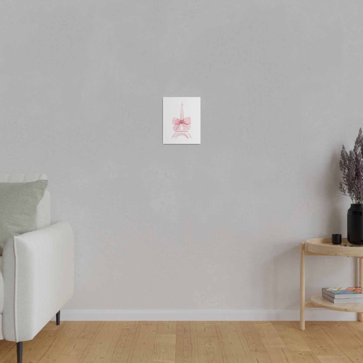 Eiffel Tower Bow Matte Canvas, Stretched