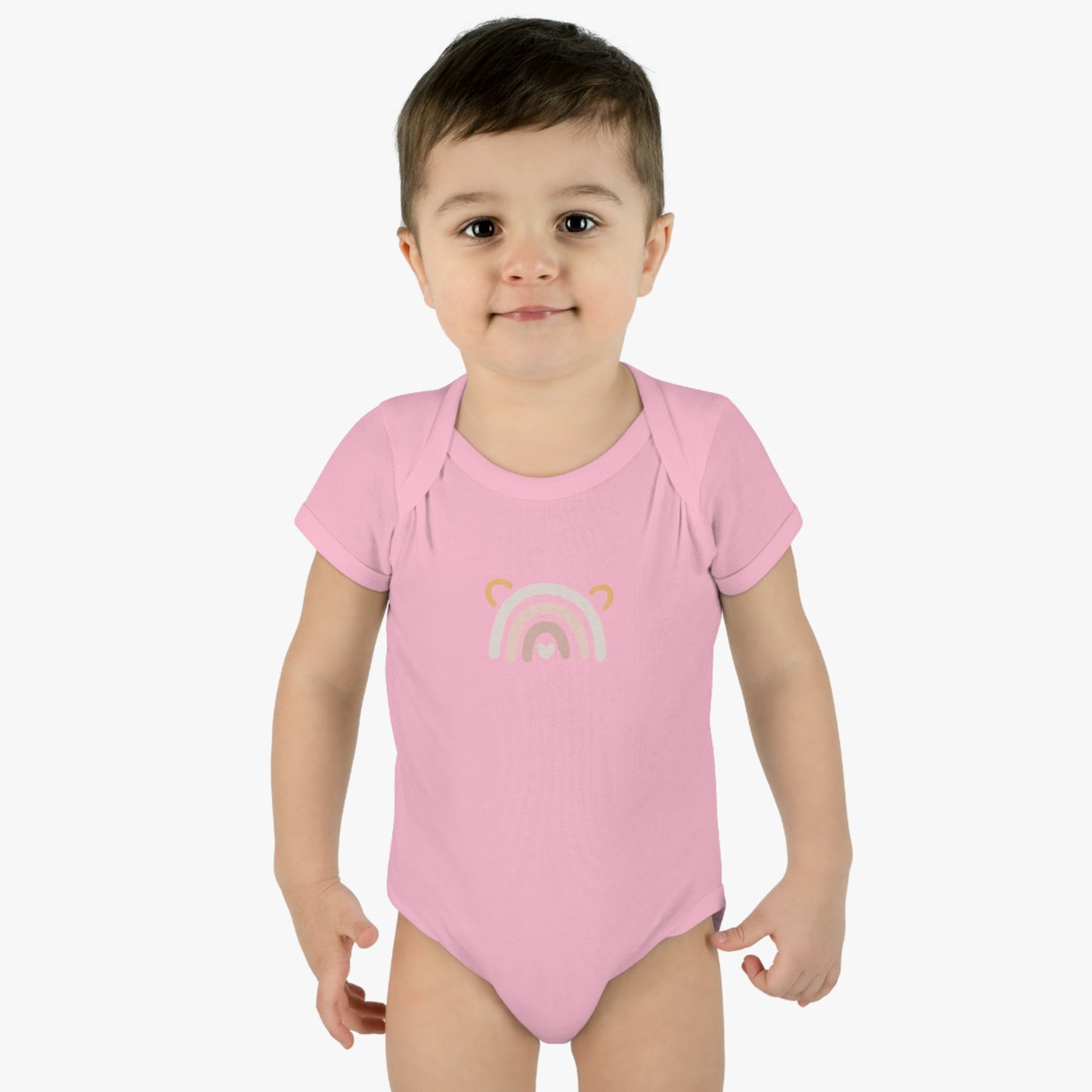 Rainbow Heart Baby Bodysuit