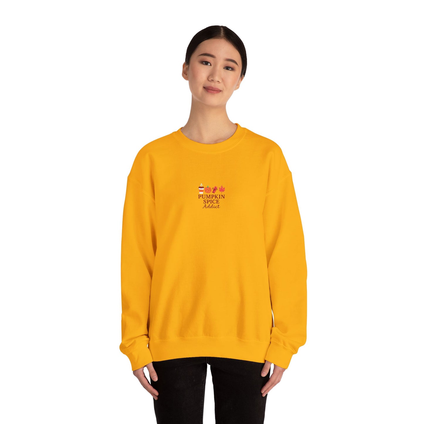 Pumpkin Spice Addict Embroidered Crewneck Sweatshirt