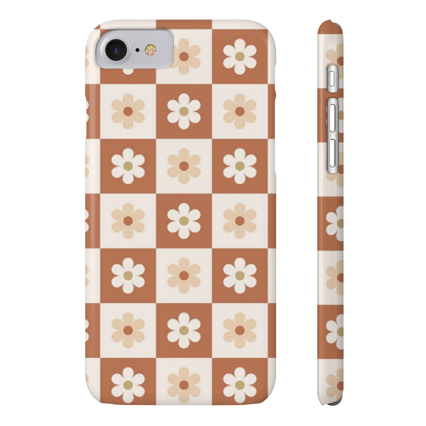 Autumn Checkered Floral Slim iPhone Case