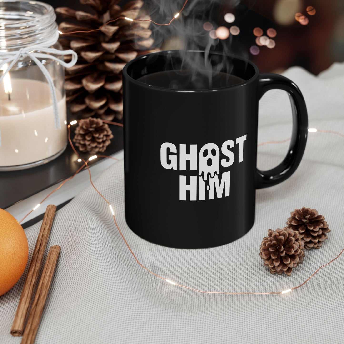 Ghost Him Black Mug (11oz, 15oz)