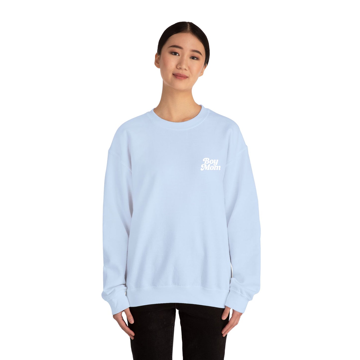 Boy Mom Retro Embroidered Crewneck Sweatshirt