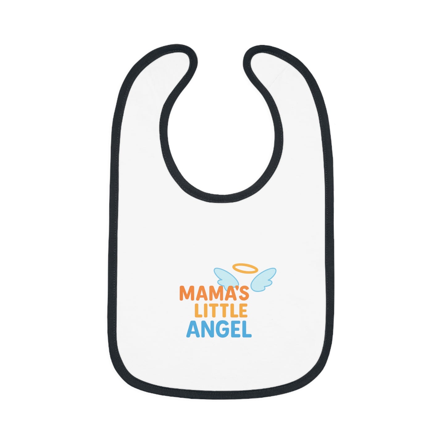 Mama's Little Angel Baby Bib with Contrast Trim