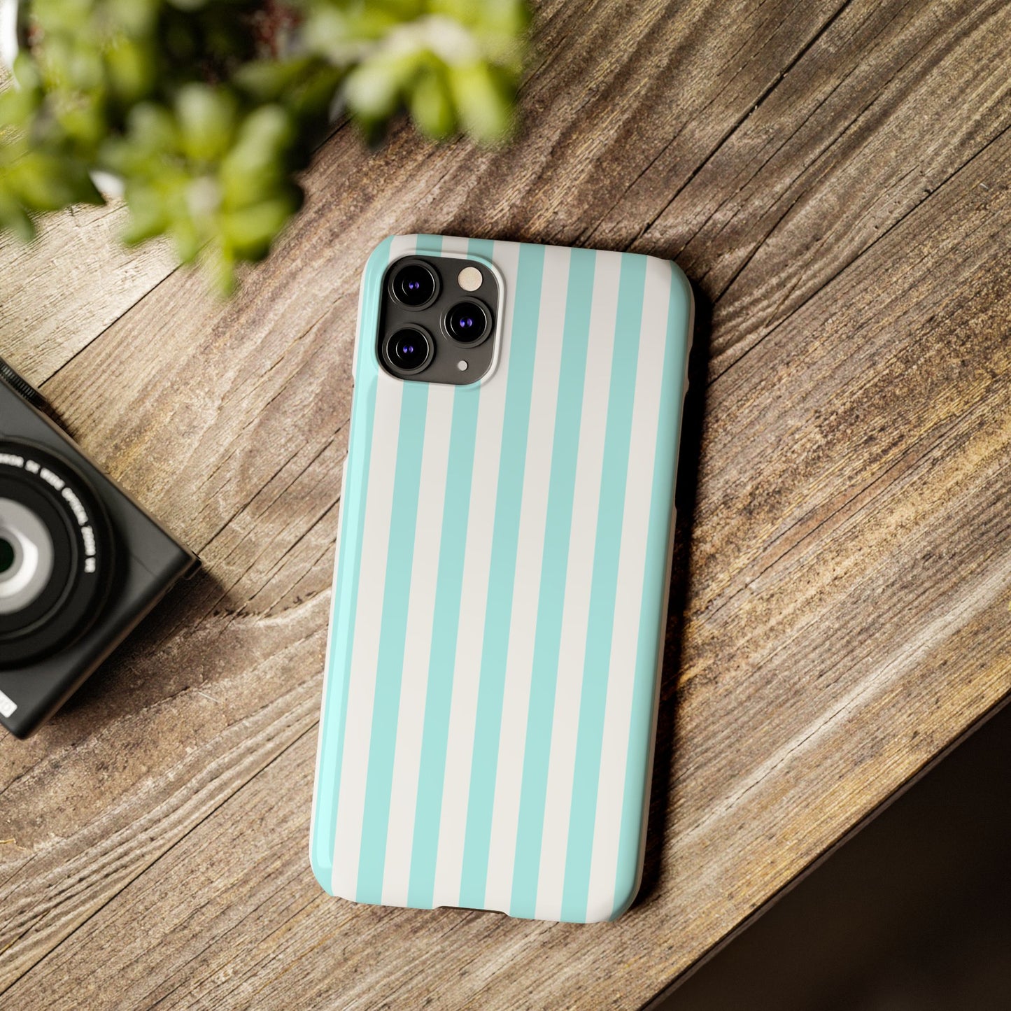Blue Striped Summer Slim iPhone Case
