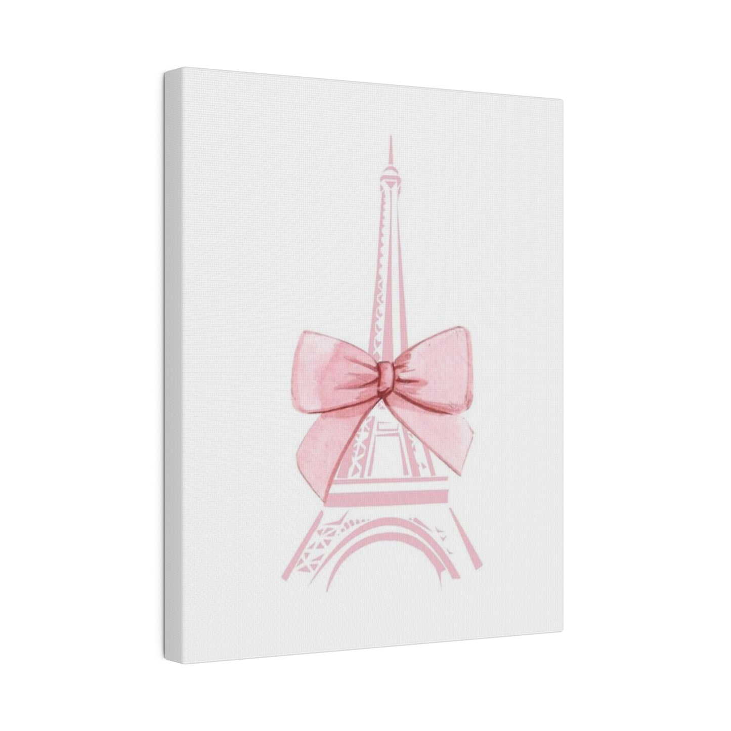 Eiffel Tower Bow Matte Canvas, Stretched