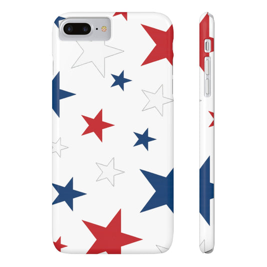 Red White and Blue Stars Slim iPhone Case