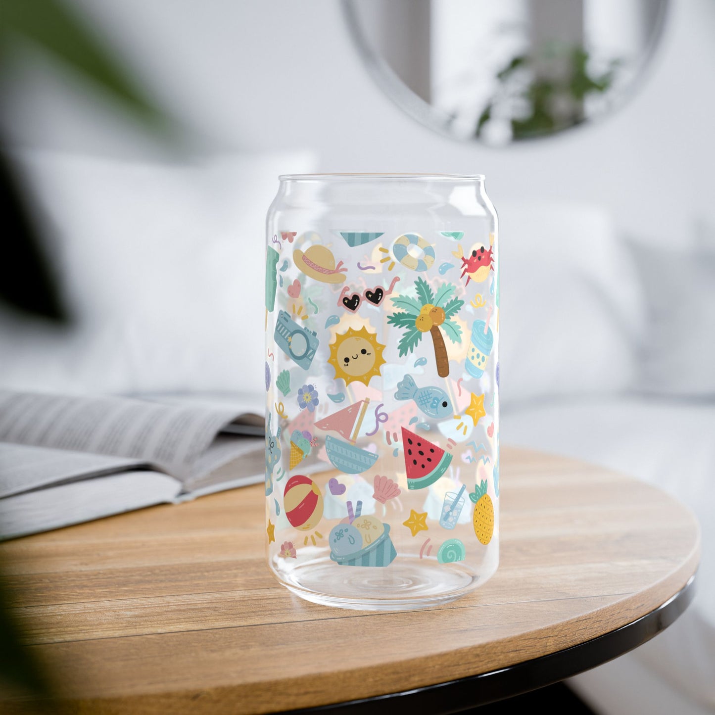 Festive Summer Sipper Glass (16 oz)
