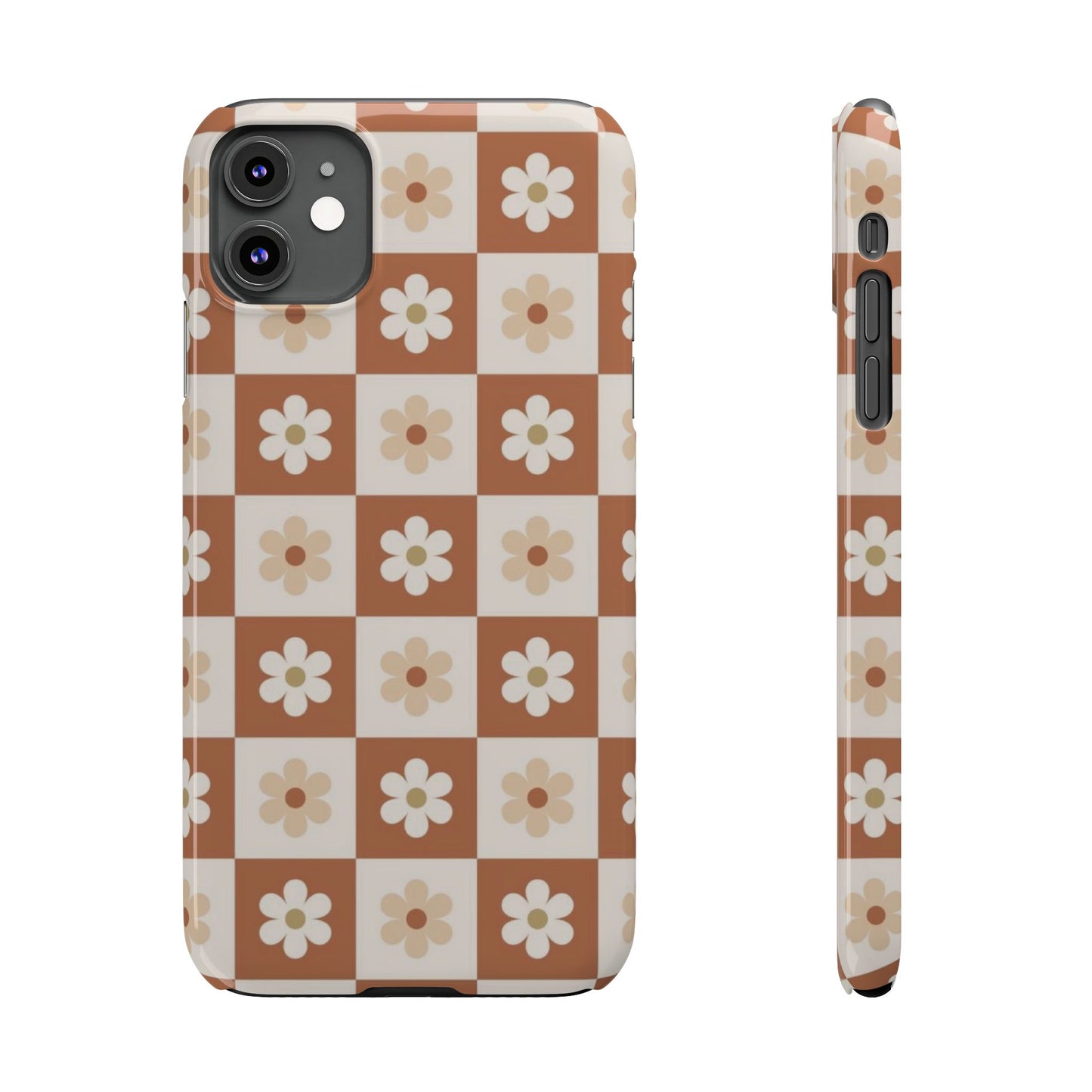Autumn Checkered Floral Slim iPhone Case