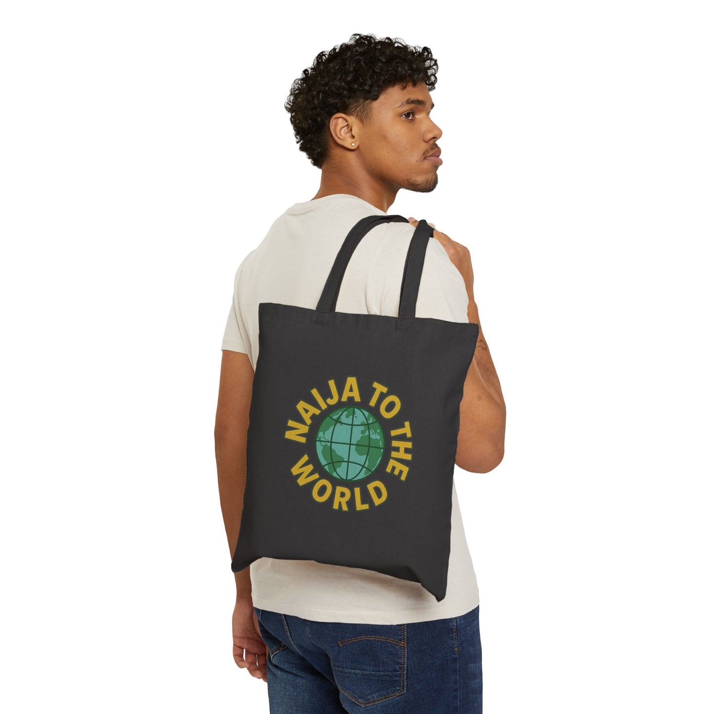 Naija to the World 100% Cotton Canvas Tote Bag