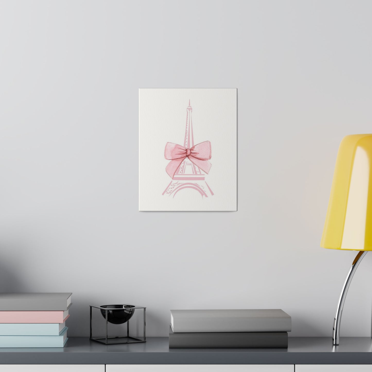 Eiffel Tower Bow Matte Canvas, Stretched