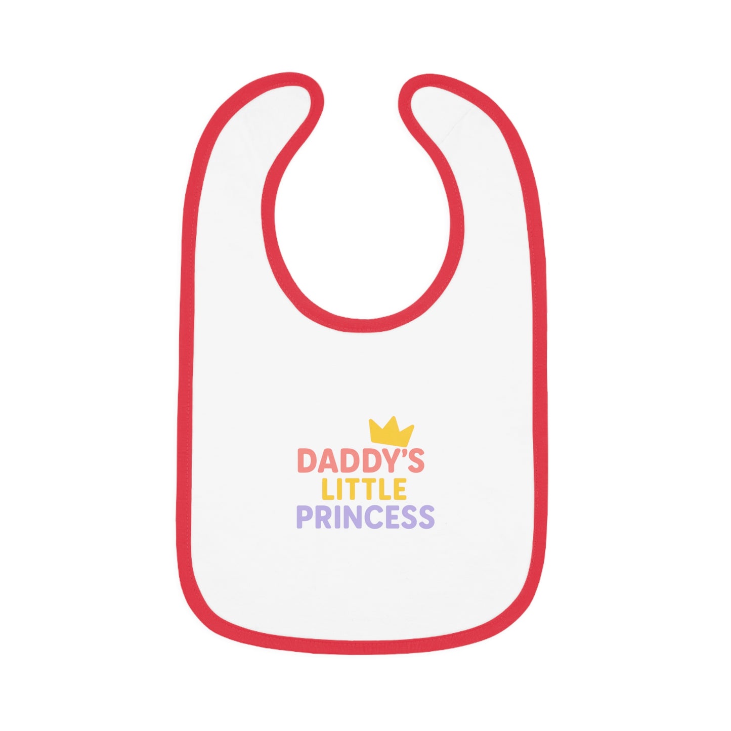 Daddy's Little Princess Baby Bib with Contrast Trim