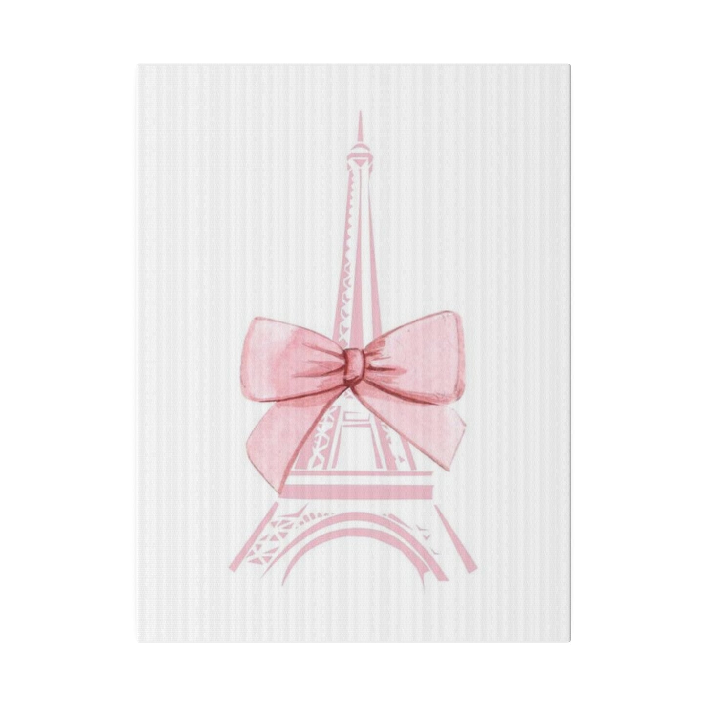 Eiffel Tower Bow Matte Canvas, Stretched