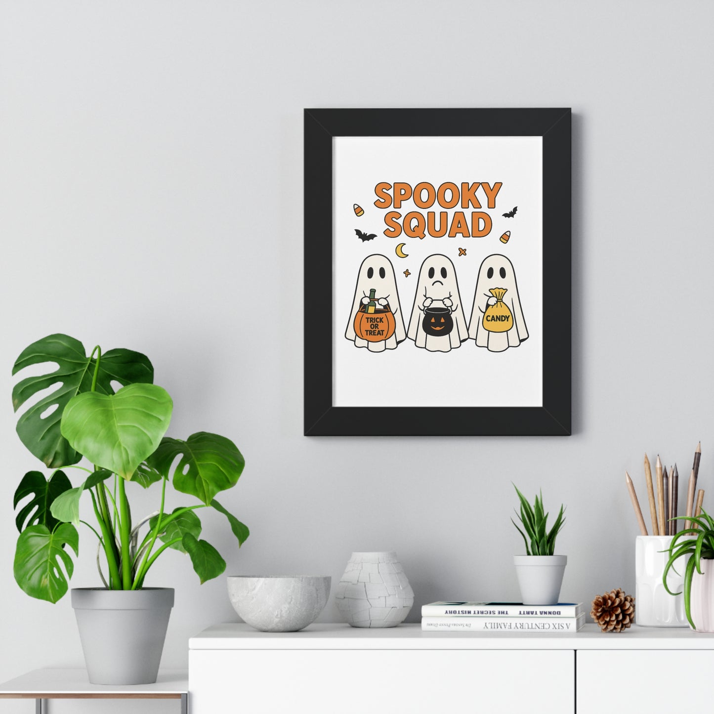 Spooky Squad Trick or Treat Framed Poster (Black or White Frame)