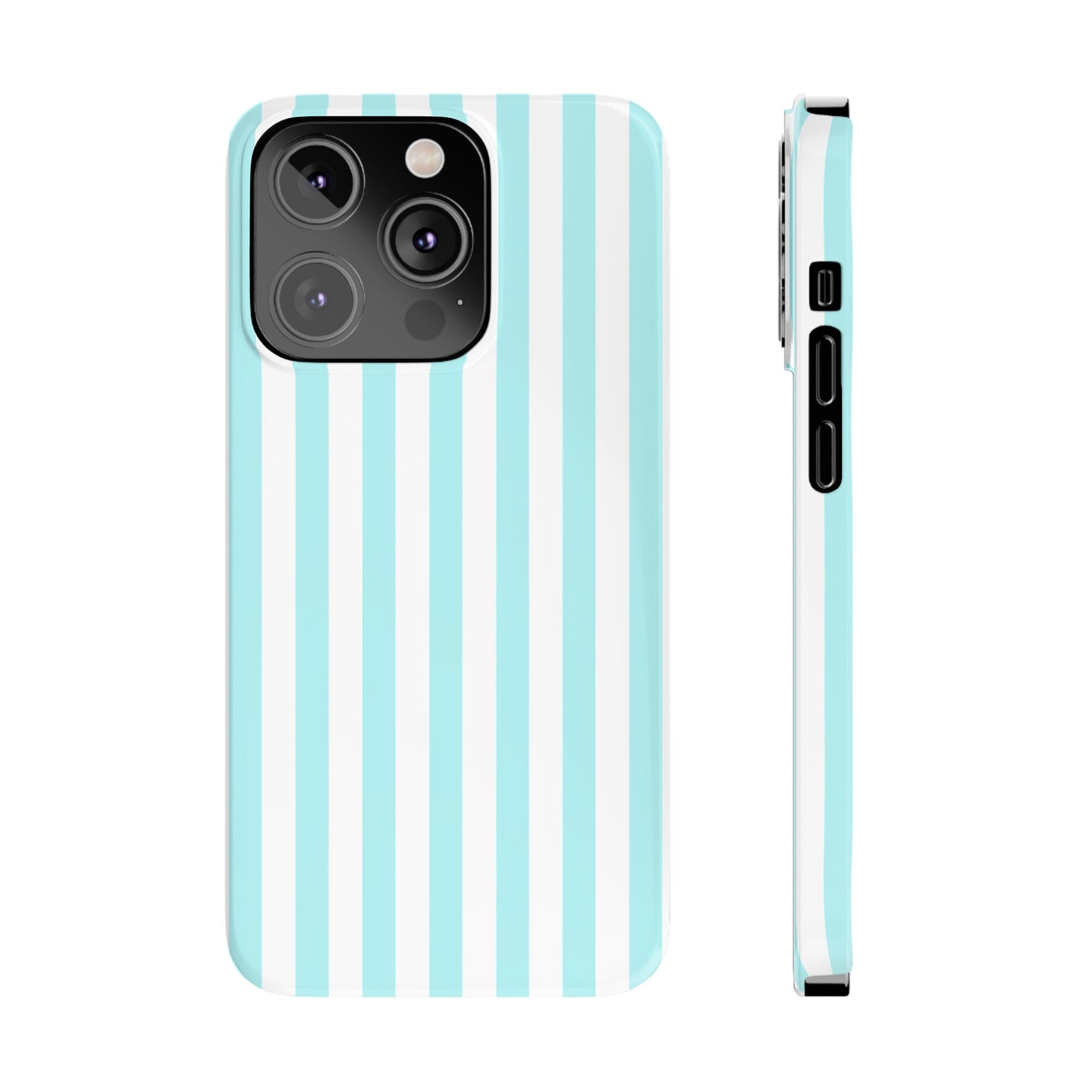 Blue Striped Summer Slim iPhone Case