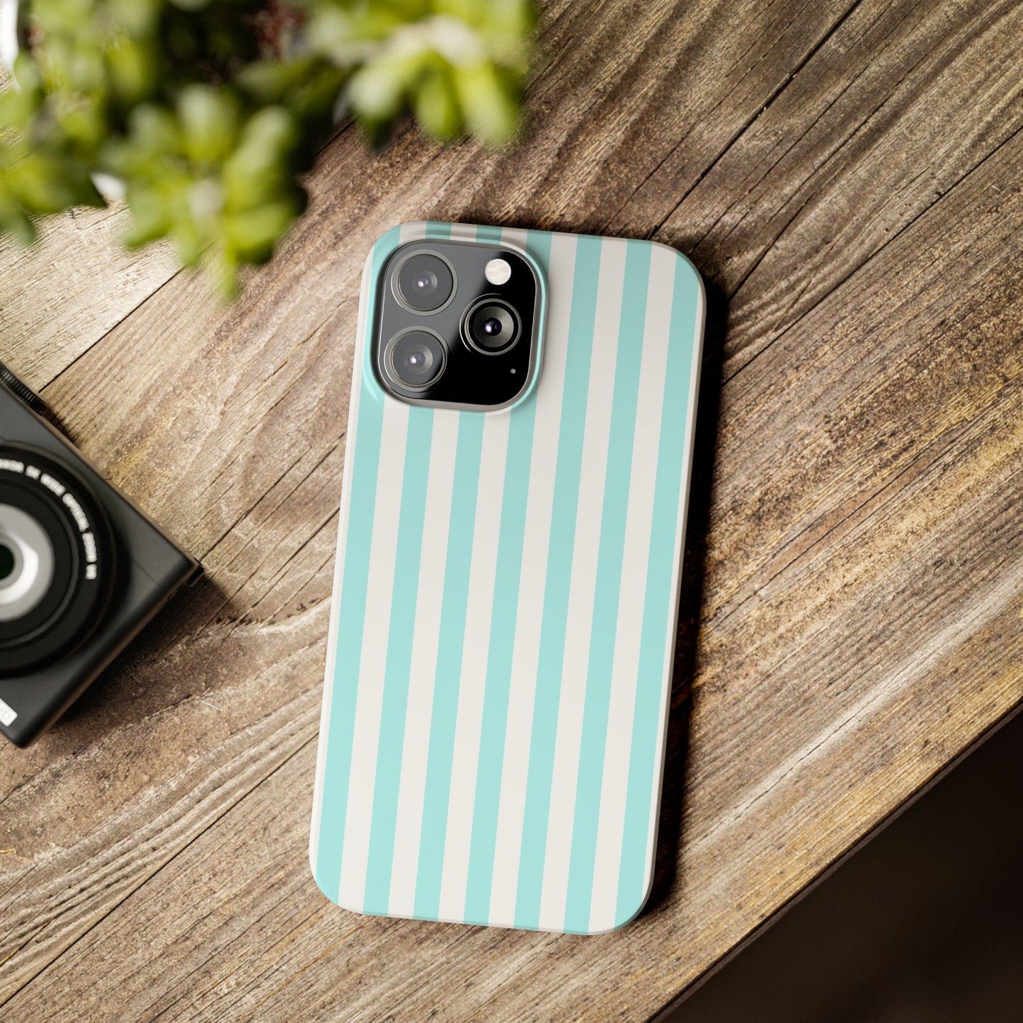 Blue Striped Summer Slim iPhone Case