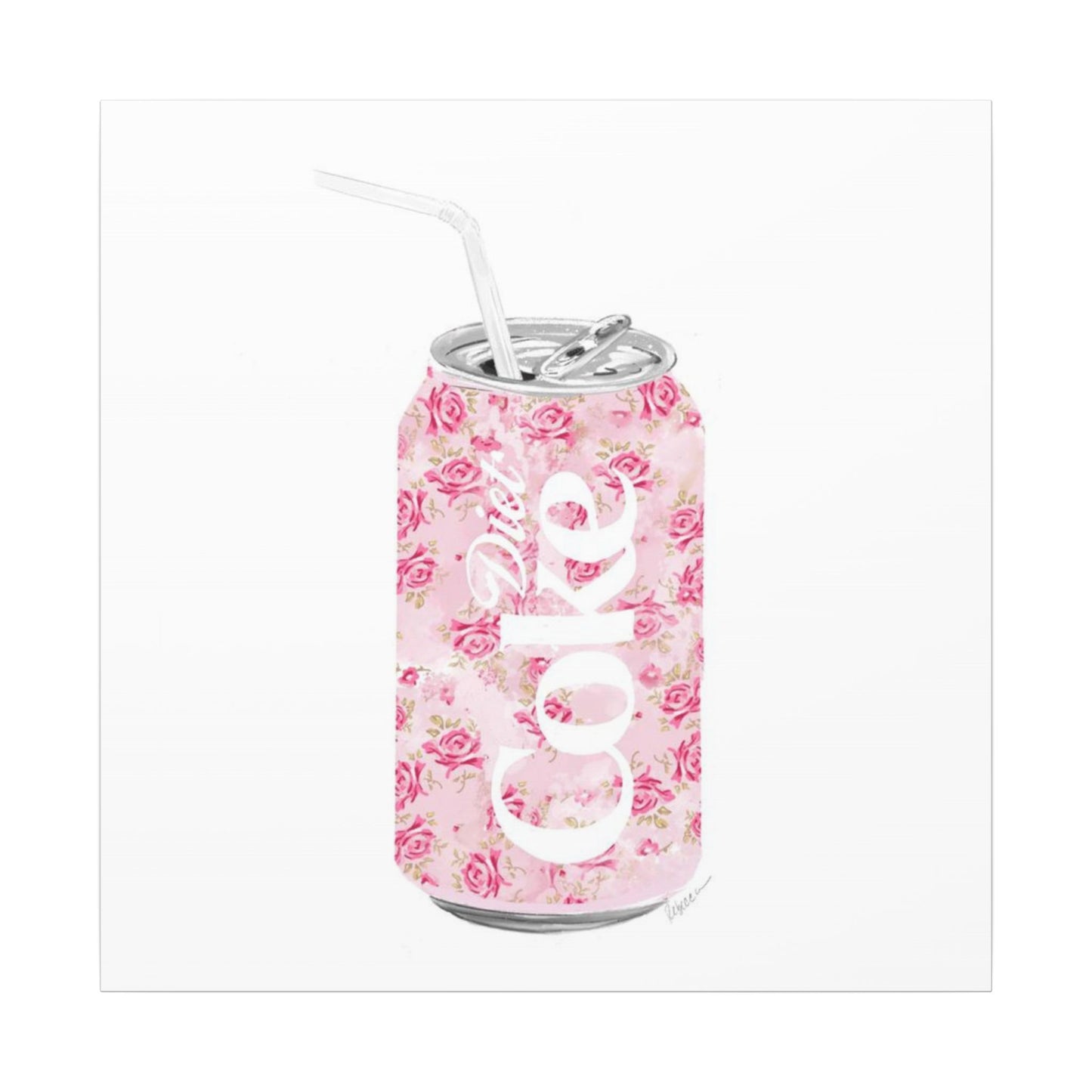 Rose Diet Coke Matte Canvas, Stretched