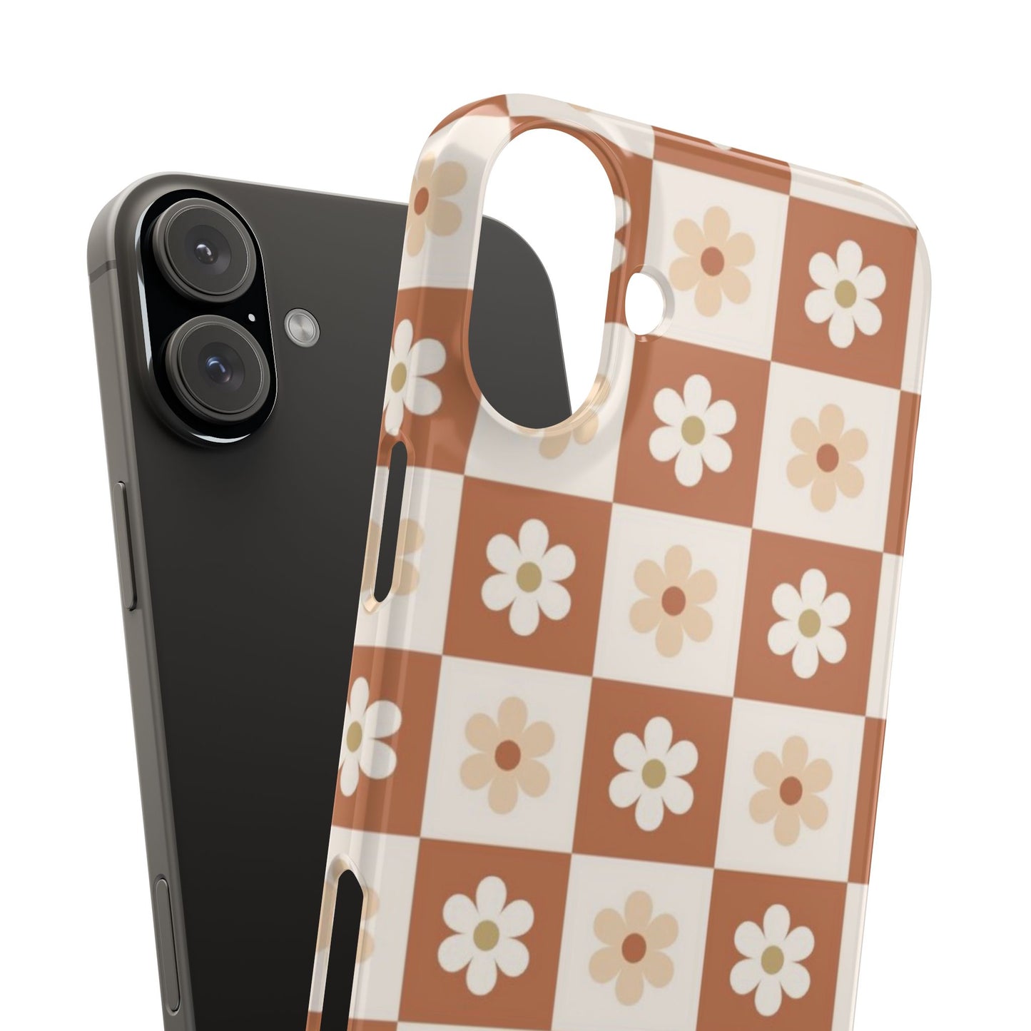 Autumn Checkered Floral Slim iPhone Case