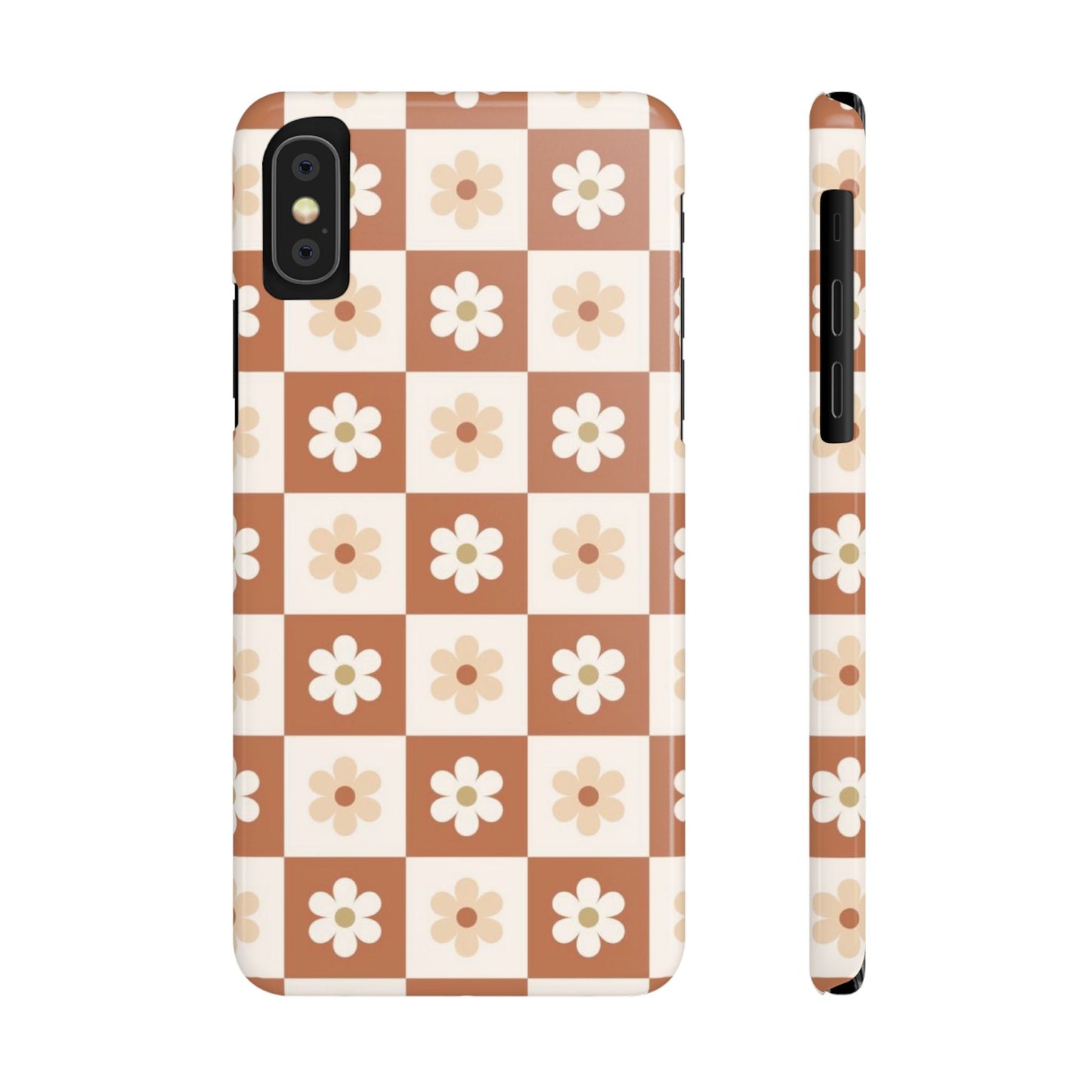 Autumn Checkered Floral Slim iPhone Case