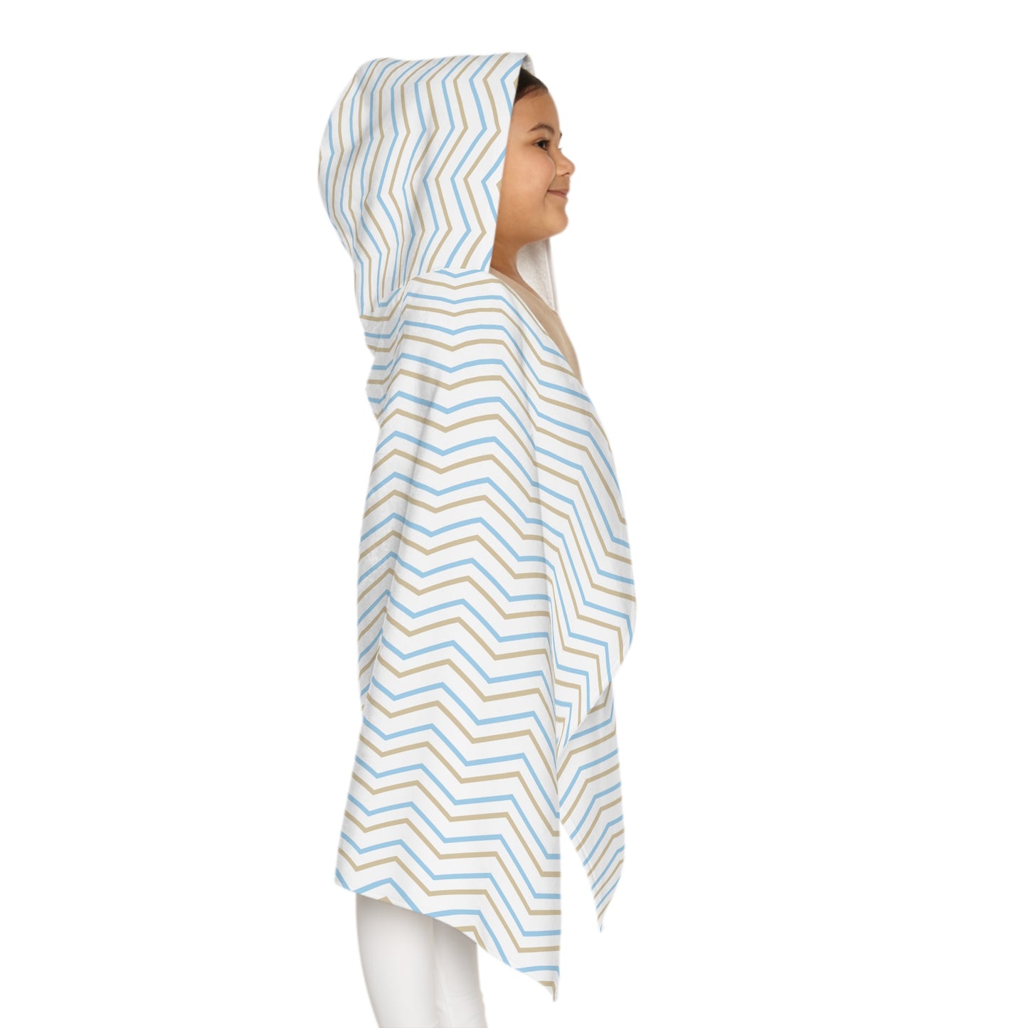 Blue Gold Zig-Zag Youth Hooded Towel