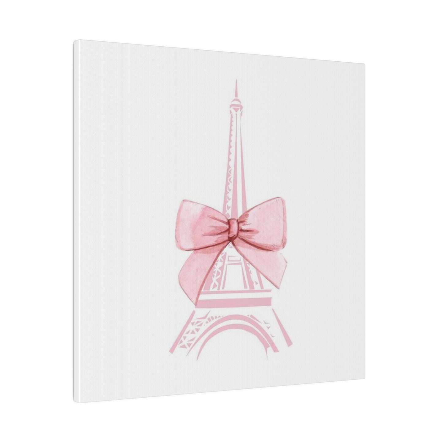 Eiffel Tower Bow Matte Canvas, Stretched