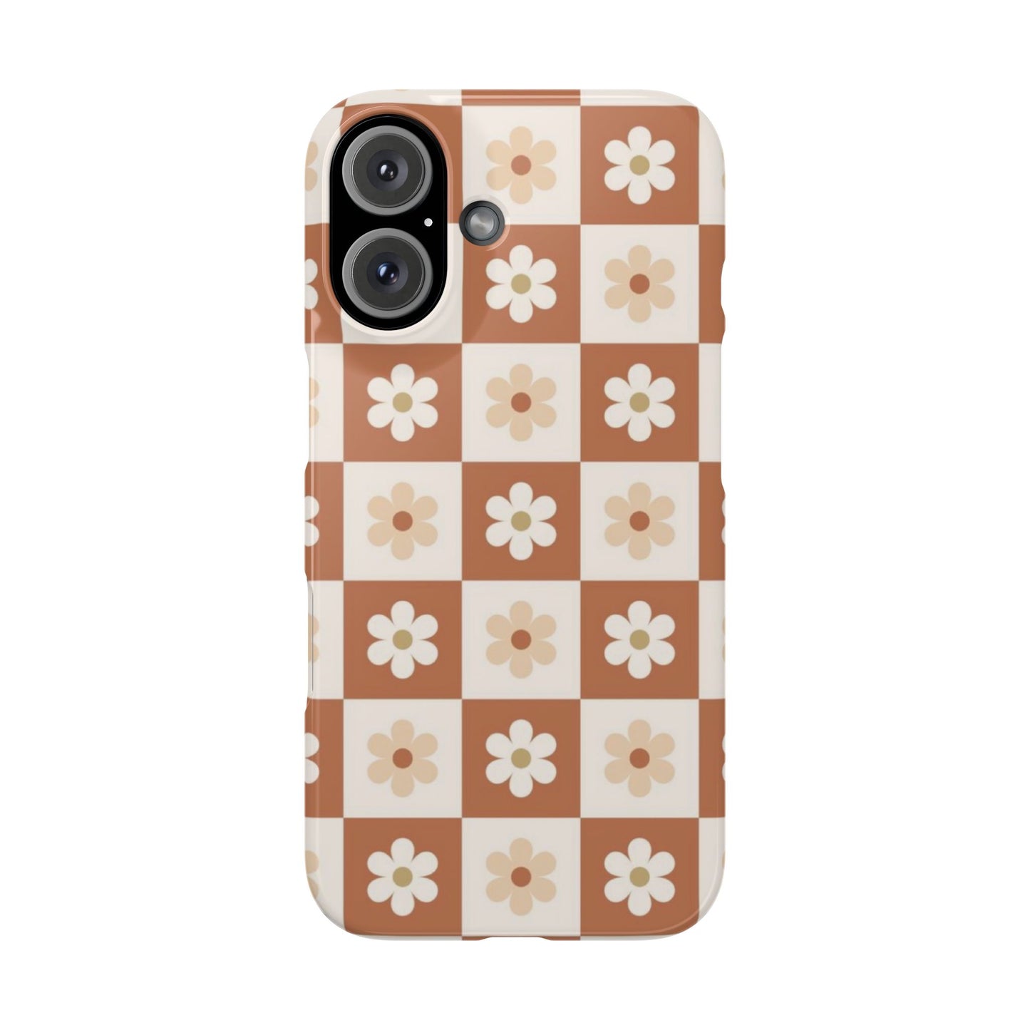 Autumn Checkered Floral Slim iPhone Case