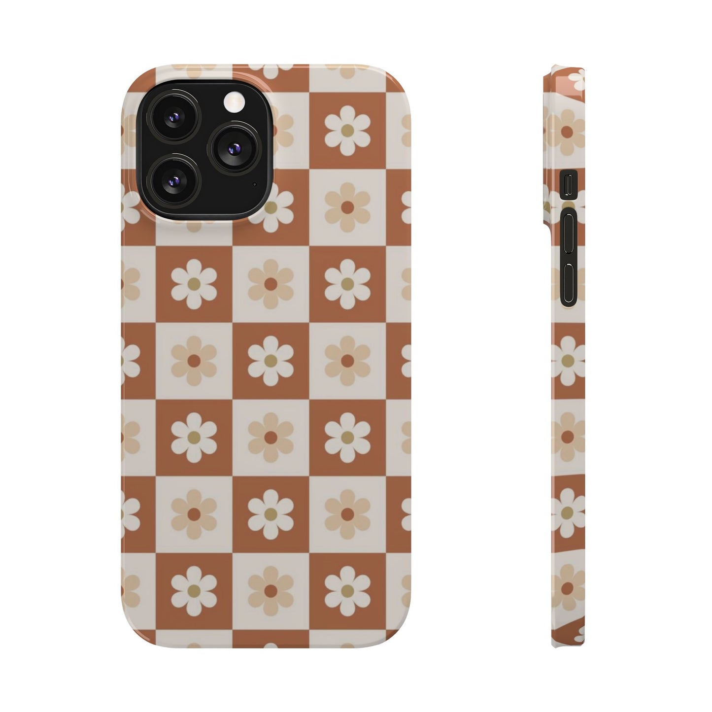 Autumn Checkered Floral Slim iPhone Case