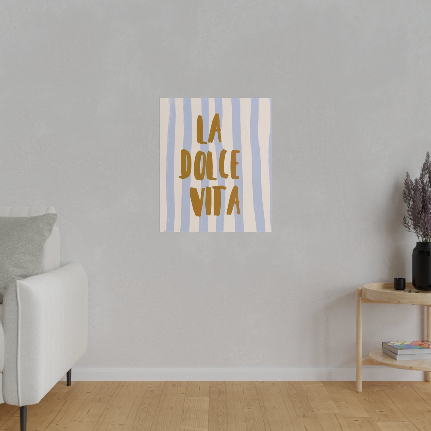 La Dolce Vita Blue Striped Matte Canvas, Stretched