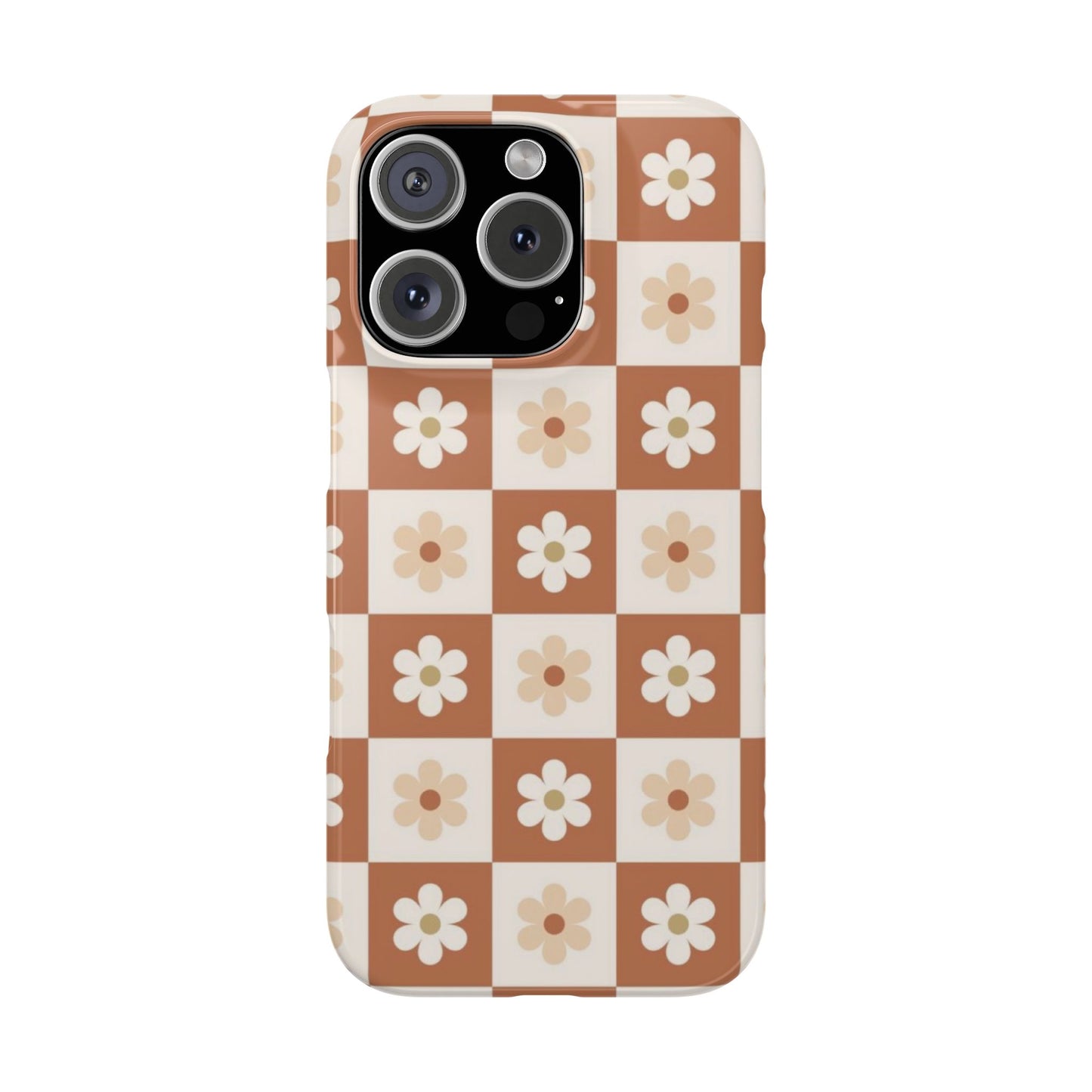 Autumn Checkered Floral Slim iPhone Case