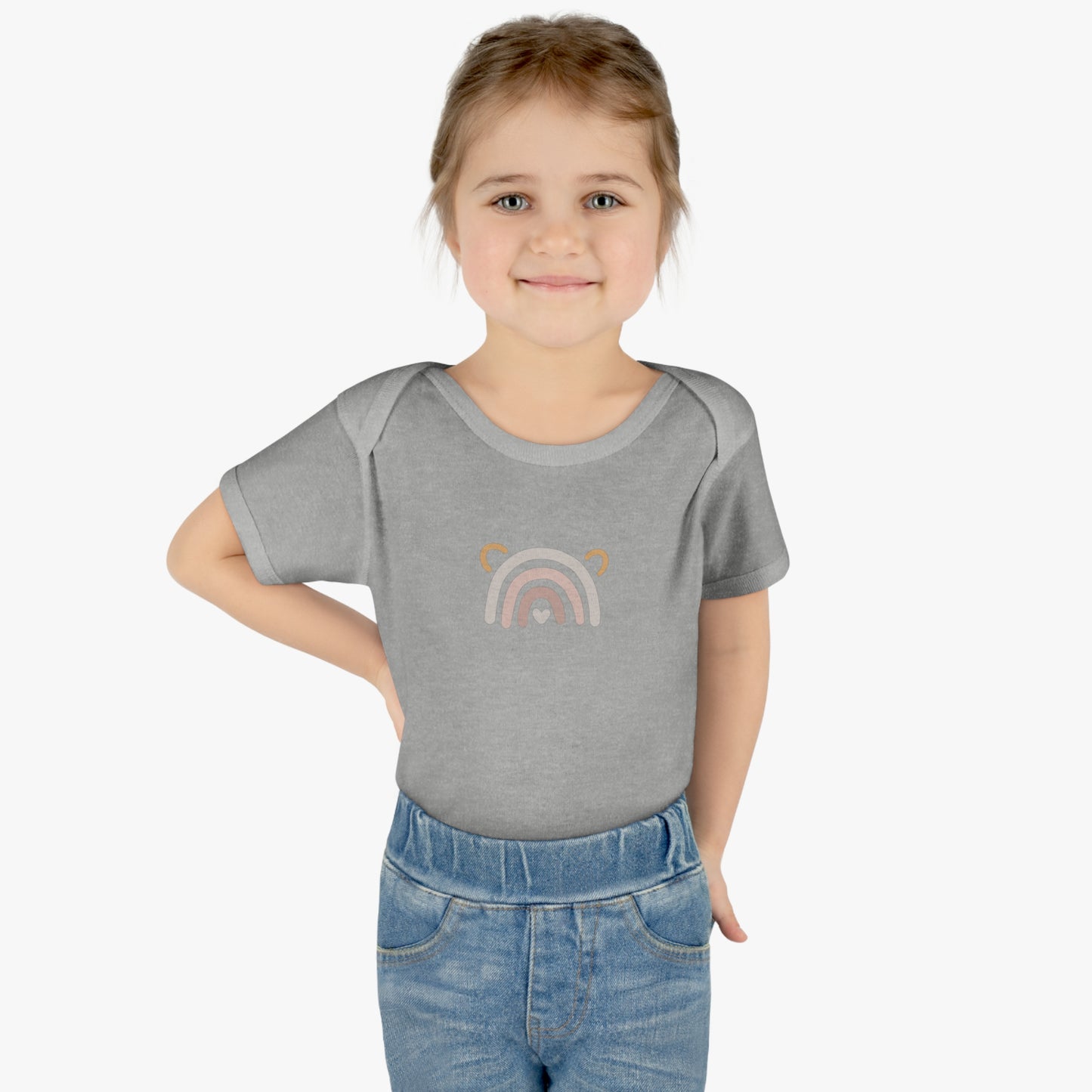 Rainbow Heart Baby Bodysuit