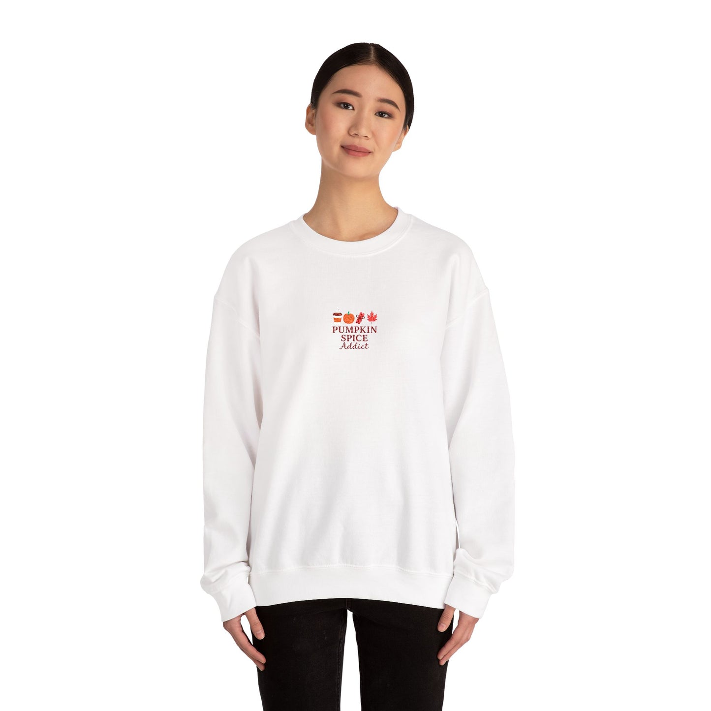 Pumpkin Spice Addict Embroidered Crewneck Sweatshirt