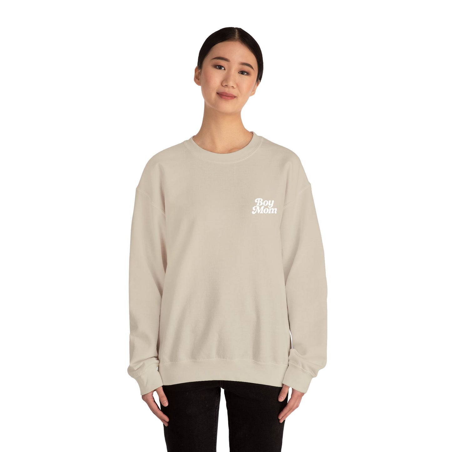 Boy Mom Retro Embroidered Crewneck Sweatshirt