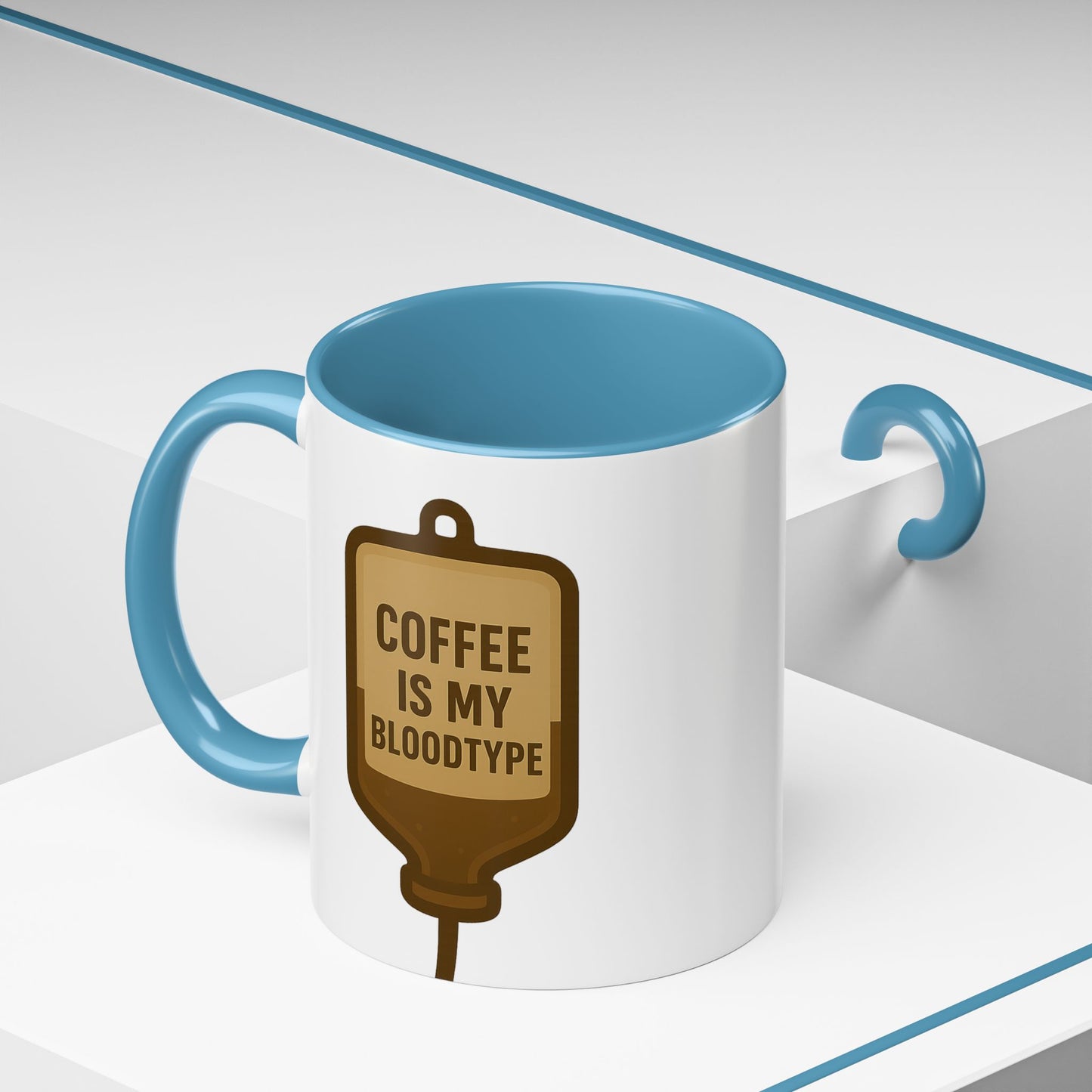 Coffee Is My Blood Type Accent Mug (11, 15oz)
