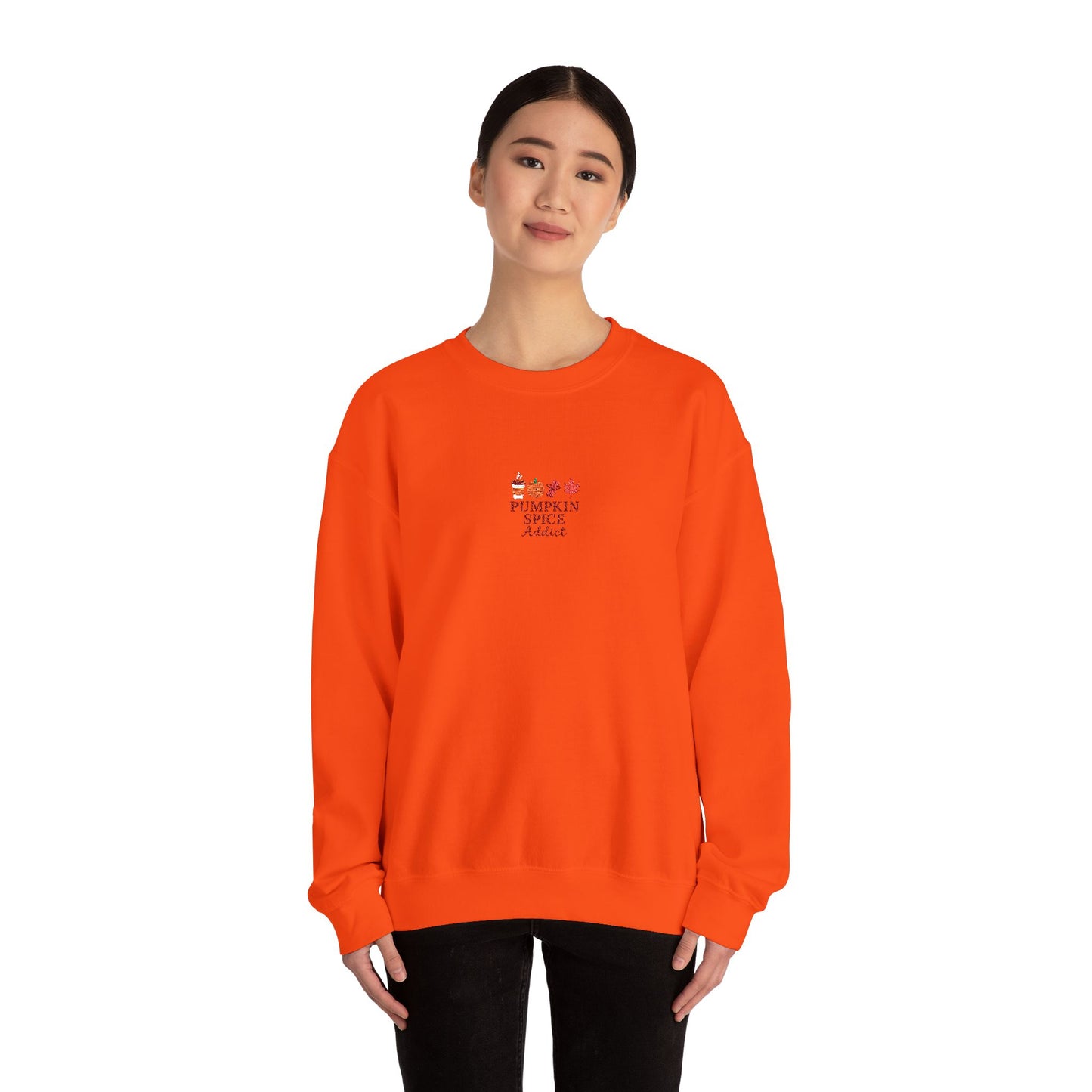 Pumpkin Spice Addict Embroidered Crewneck Sweatshirt