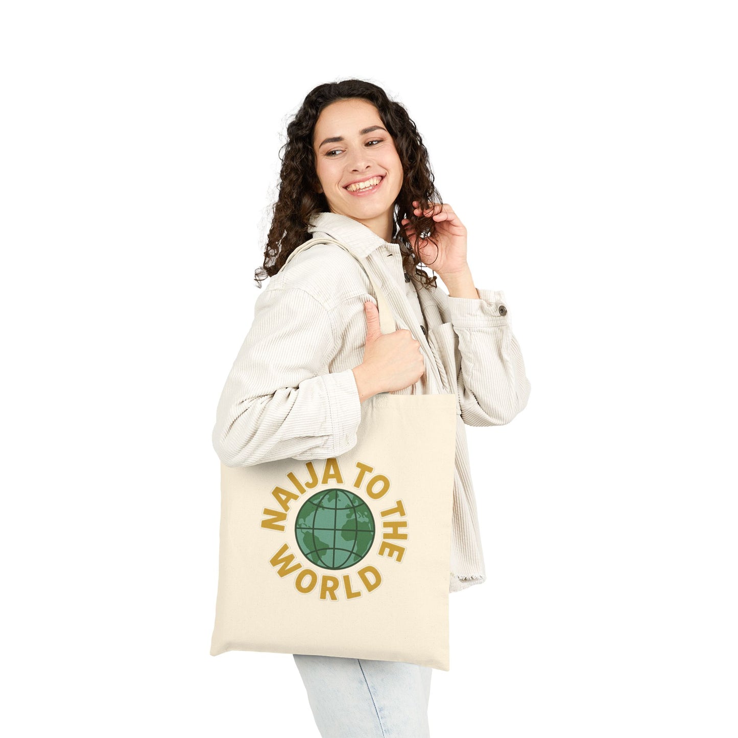Naija to the World 100% Cotton Canvas Tote Bag