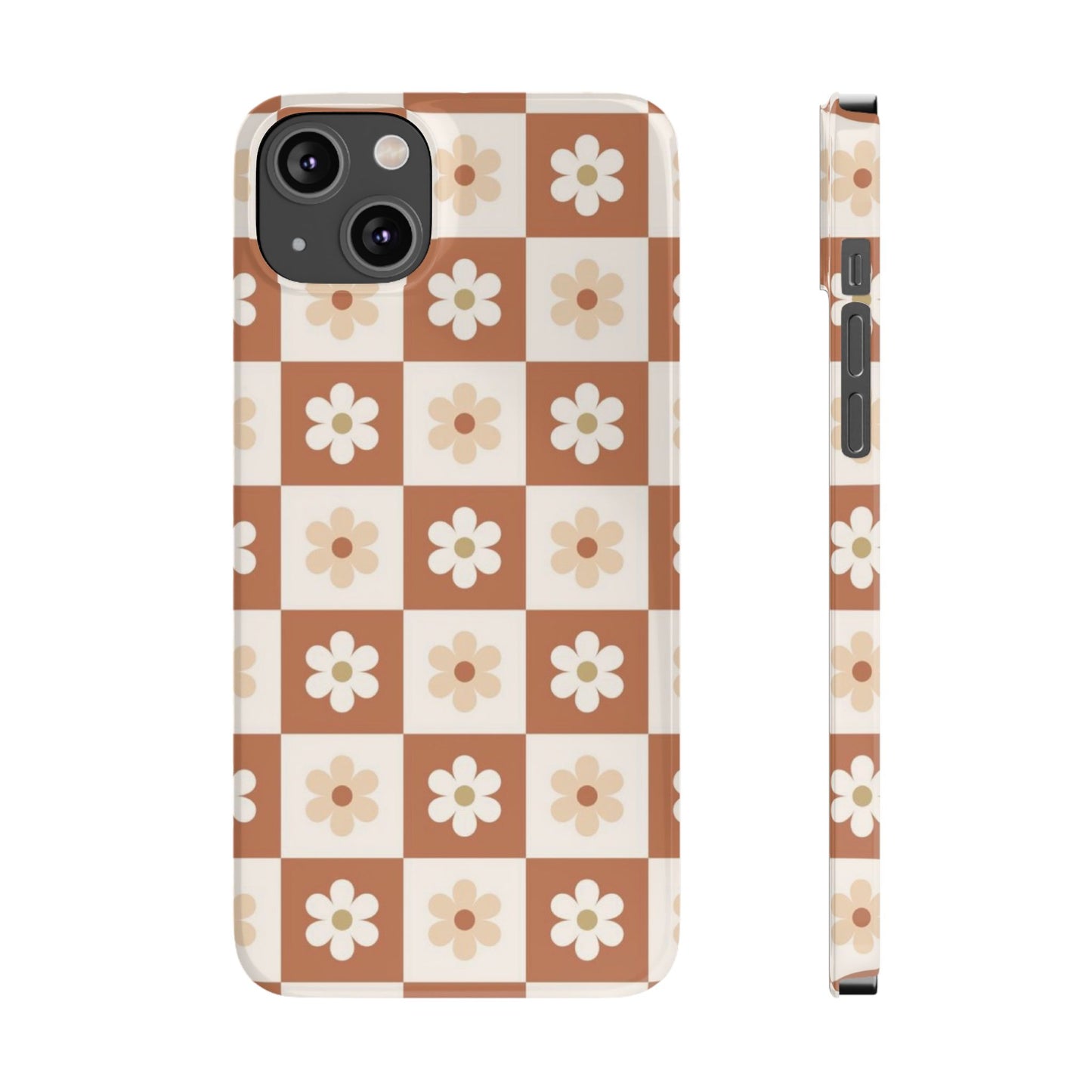 Autumn Checkered Floral Slim iPhone Case