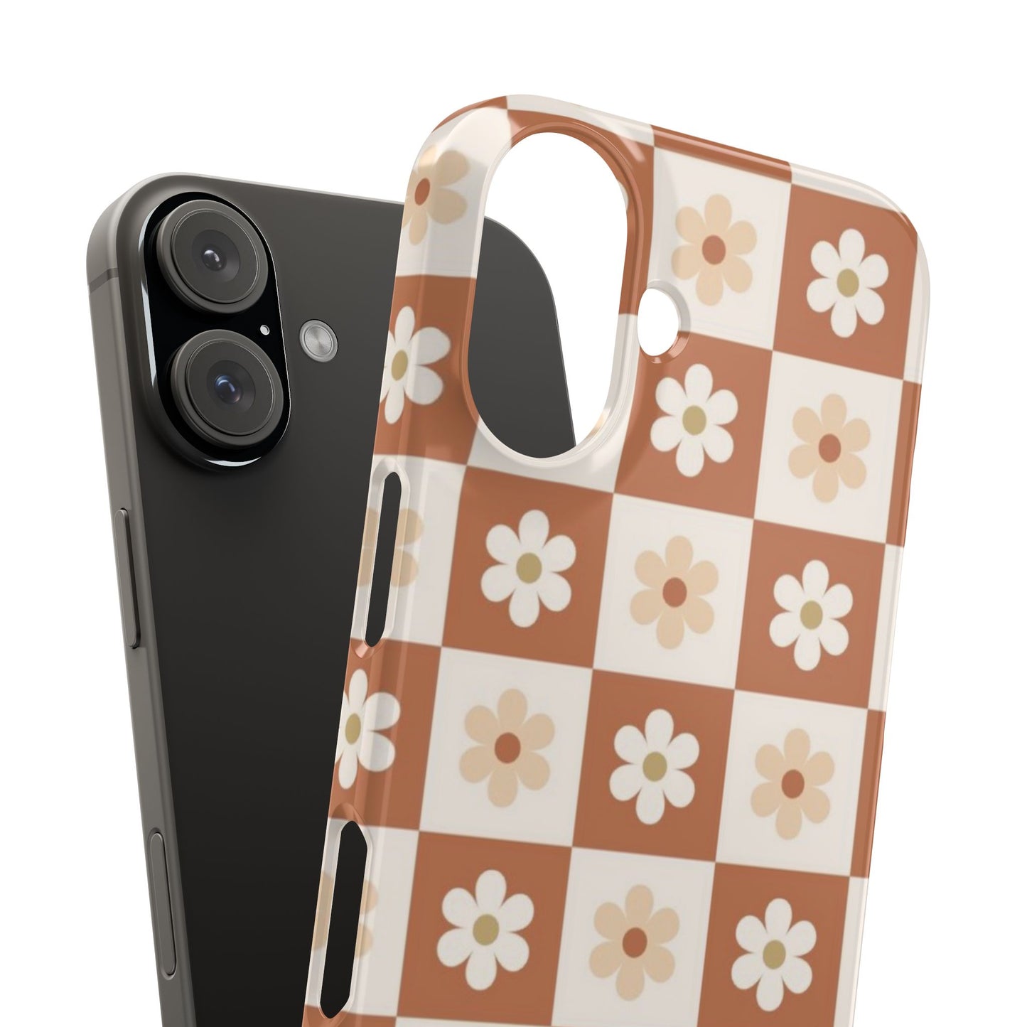 Autumn Checkered Floral Slim iPhone Case