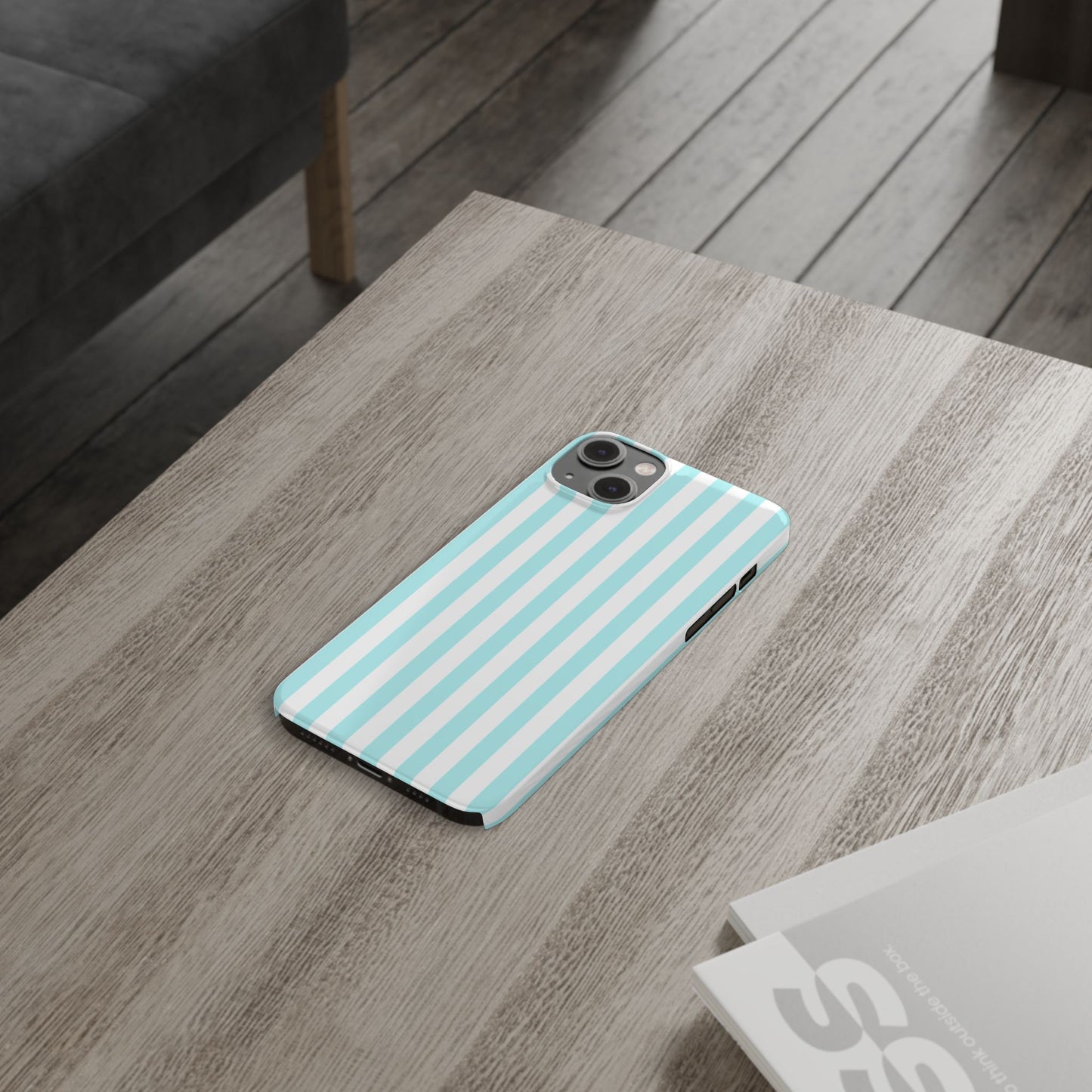 Blue Striped Summer Slim iPhone Case
