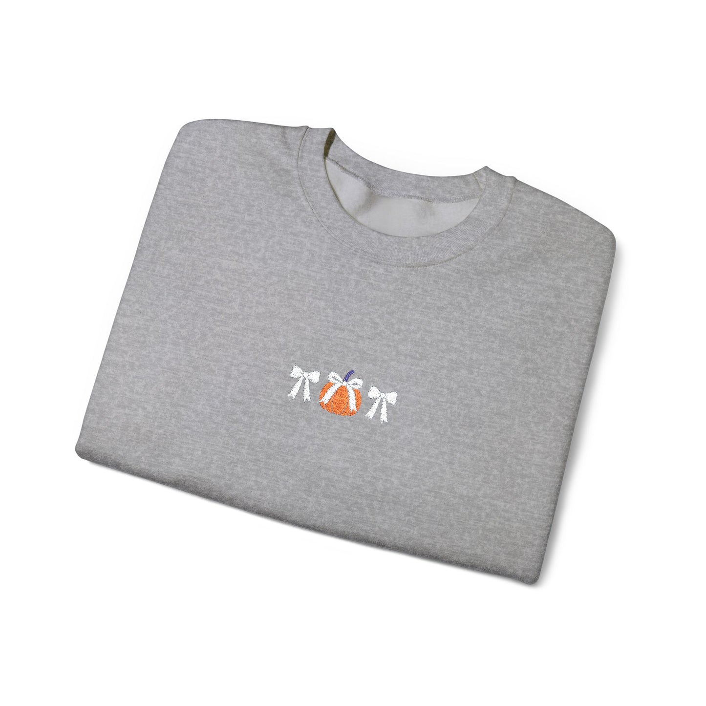 Coquette Pumpkin Embroidered Crewneck Sweatshirt