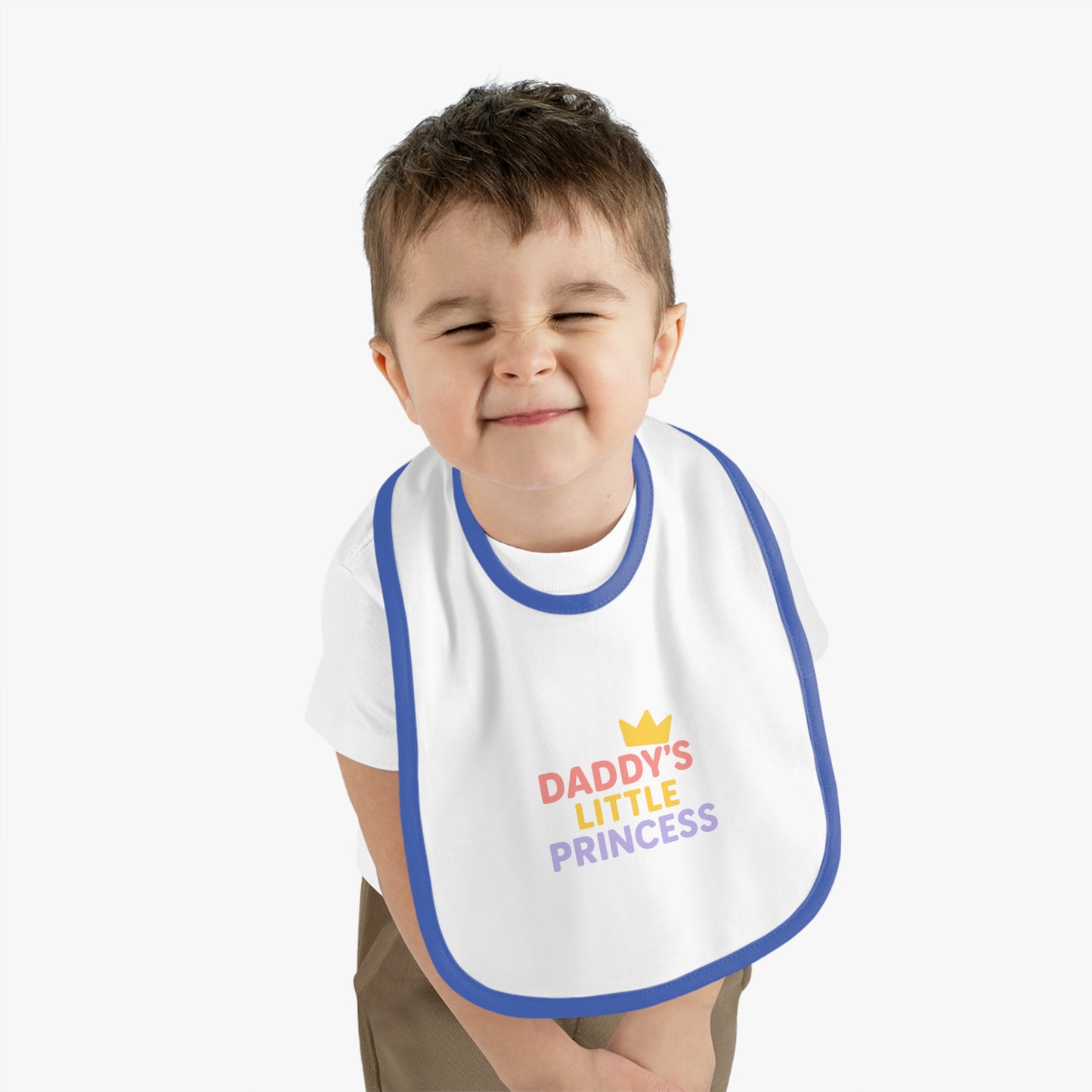 Daddy's Little Princess Baby Bib with Contrast Trim