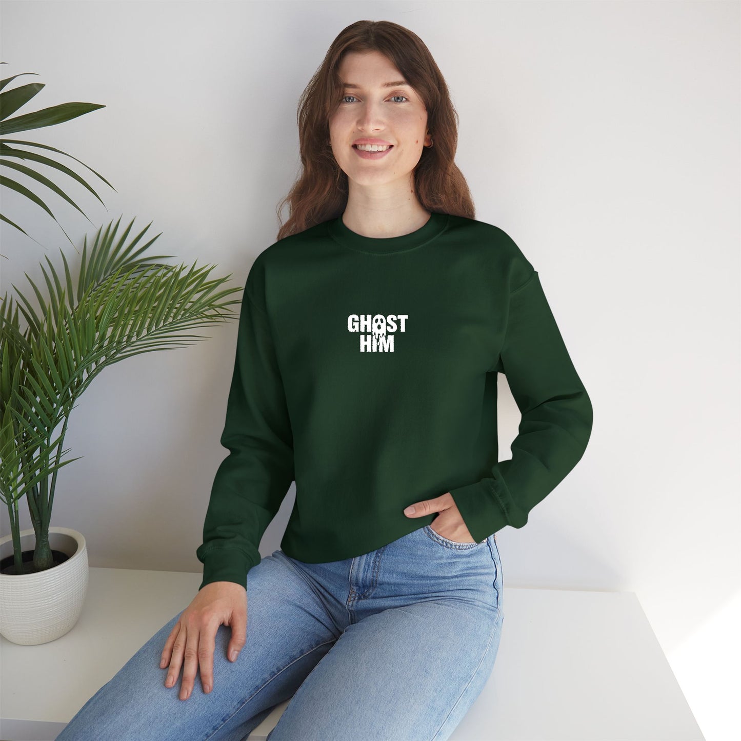 Ghost Him Embroidered Crewneck Sweatshirt