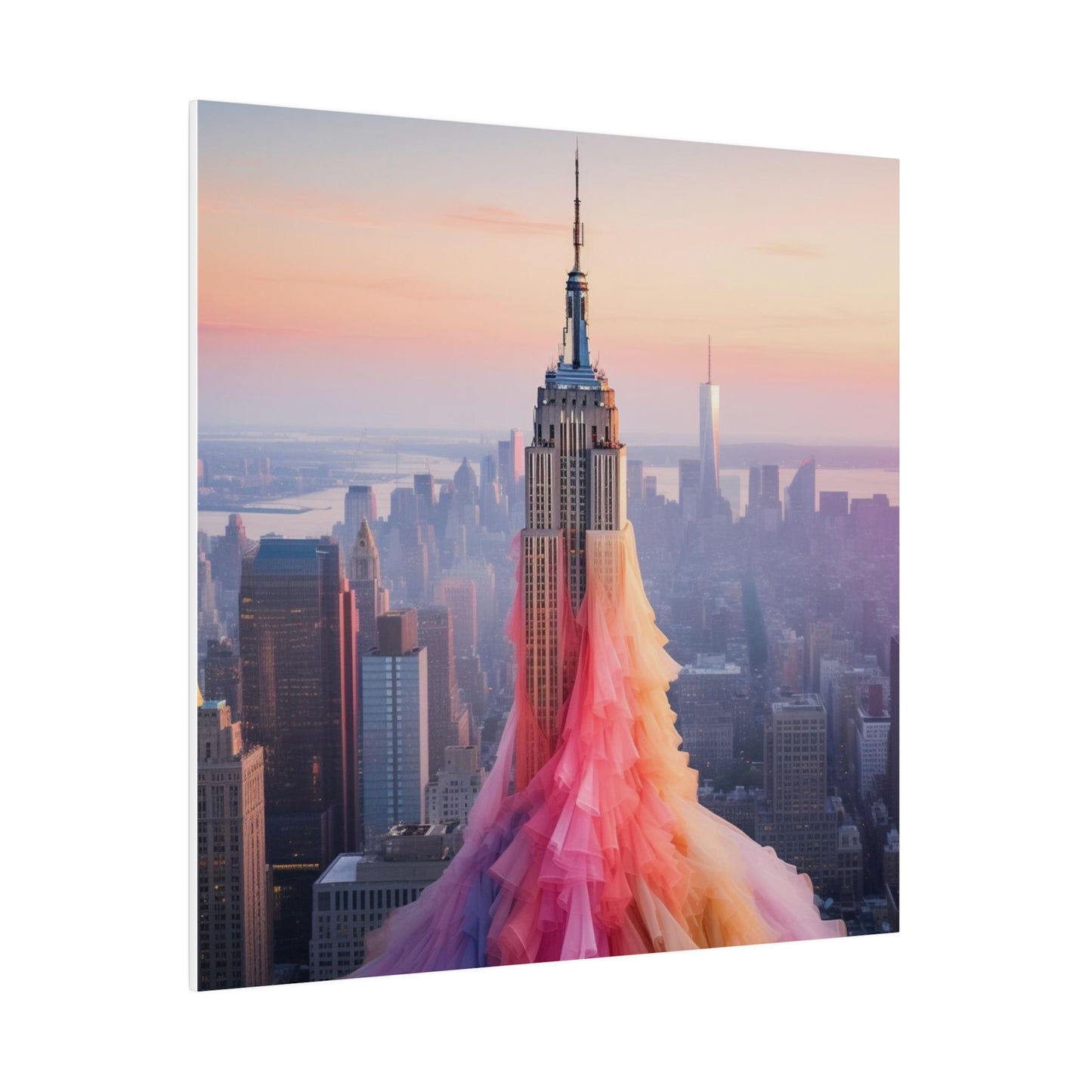 Pastel Empire State Matte Canvas, Stretched